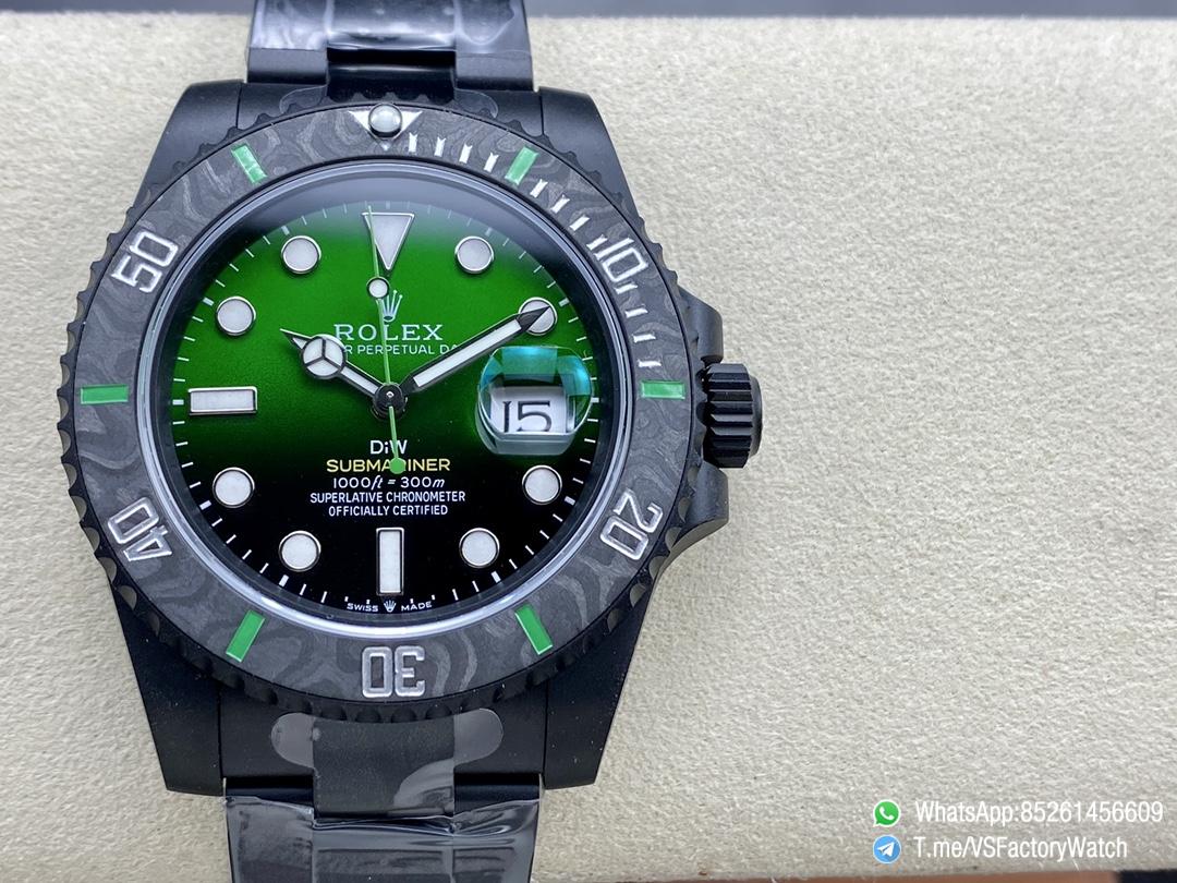 VSF Submariner DIW No Markers DLC Case and Bracelet Black and Green Dial Black Carbon Fiber Bezel DanDong 3135 Movement 01 VSF Submariner DIW No Markers DLC Case and Bracelet Black and Green Dial Black Carbon Fiber Bezel DanDong 3135 Movement 01