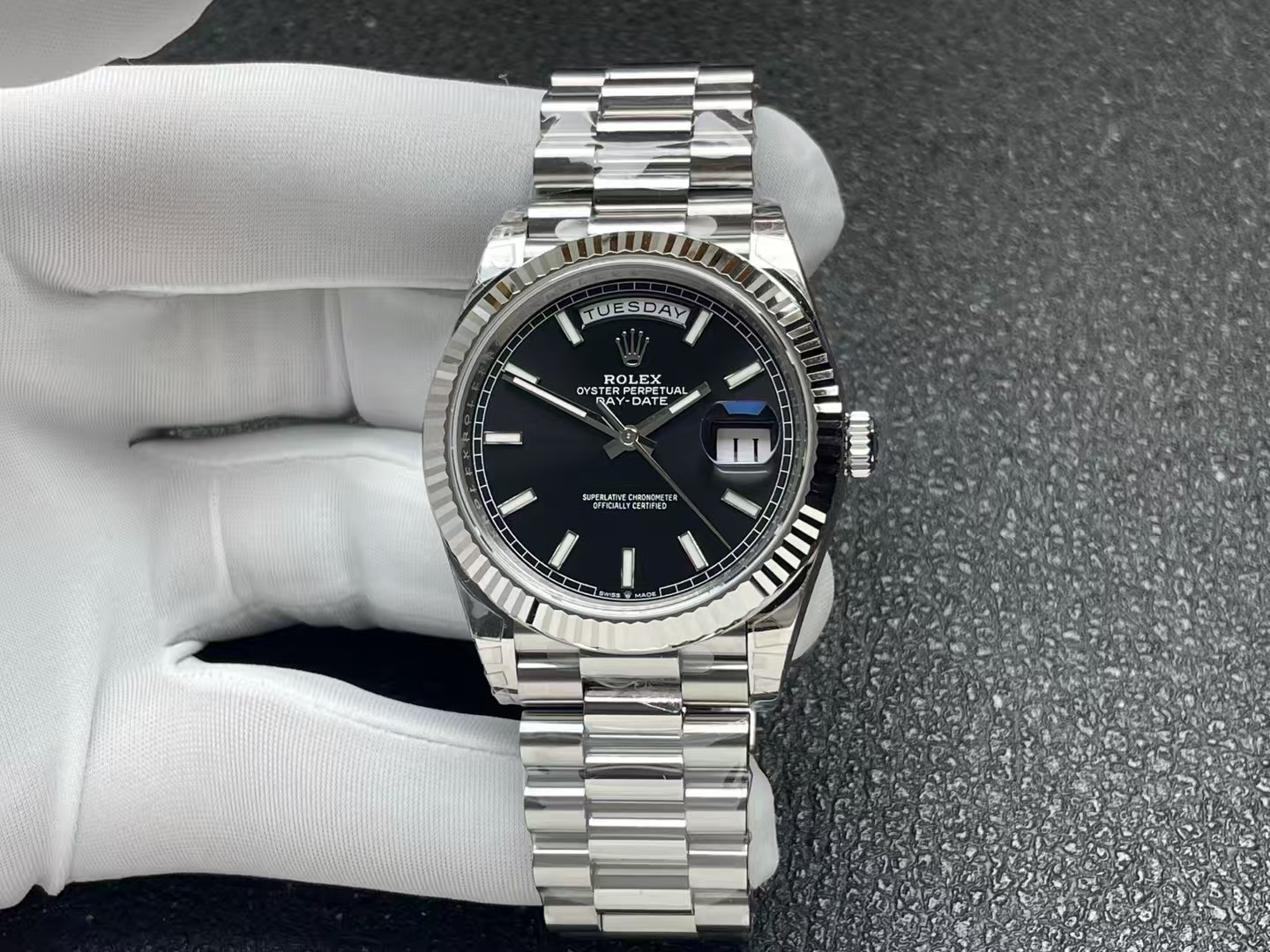 VSF Watches DayDate 40mm 228239 Black Dial 904L Stainless Steel Case and President Bracelet VS DanDong 3255 Movement V2 Weight 182g 01 VSF Watches DayDate 40mm 228239 Black Dial 904L Stainless Steel Case and President Bracelet VS DanDong 3255 Movement V2 Weight 182g 01