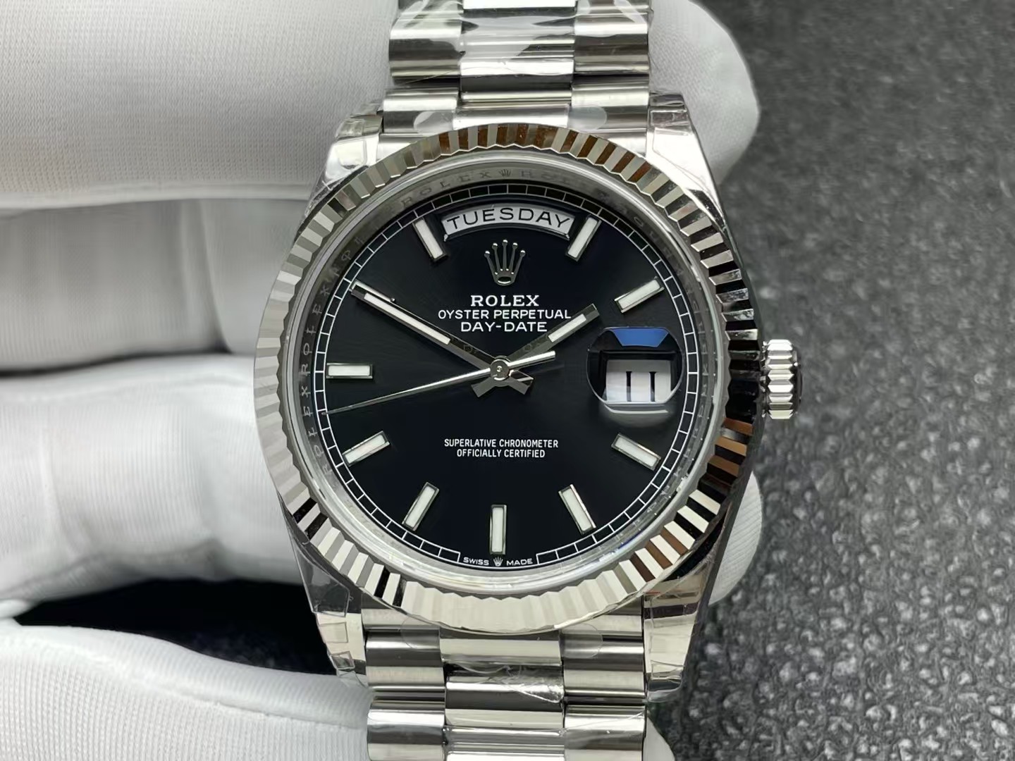 VSF Watches DayDate 40mm 228239 Black Dial 904L Stainless Steel Case and President Bracelet VS DanDong 3255 Movement V2 Weight 182g 02 VSF Watches DayDate 40mm 228239 Black Dial 904L Stainless Steel Case and President Bracelet VS DanDong 3255 Movement V2 Weight 182g 02