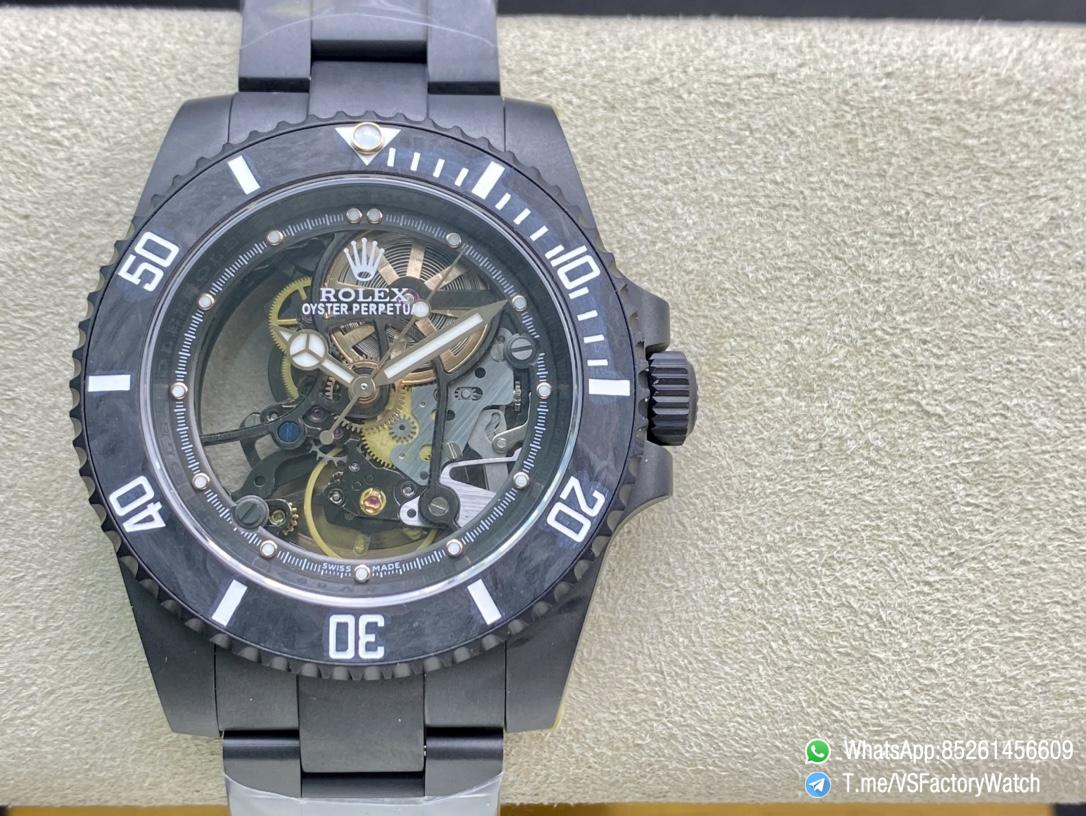 VSF Watches Rolex Submariner Skeleton Dial DLC Plated on Case and Bracelet Black Carbon Fiber Bezel DanDong 3130 Movement 01 VSF Watches Rolex Submariner Skeleton Dial DLC Plated on Case and Bracelet Black Carbon Fiber Bezel DanDong 3130 Movement 01