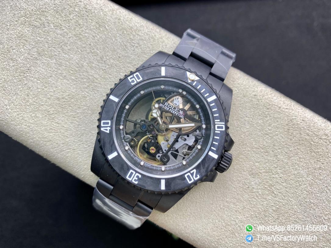 VSF Watches Rolex Submariner Skeleton Dial DLC Plated on Case and Bracelet Black Carbon Fiber Bezel DanDong 3130 Movement 04 VSF Watches Rolex Submariner Skeleton Dial DLC Plated on Case and Bracelet Black Carbon Fiber Bezel DanDong 3130 Movement 04