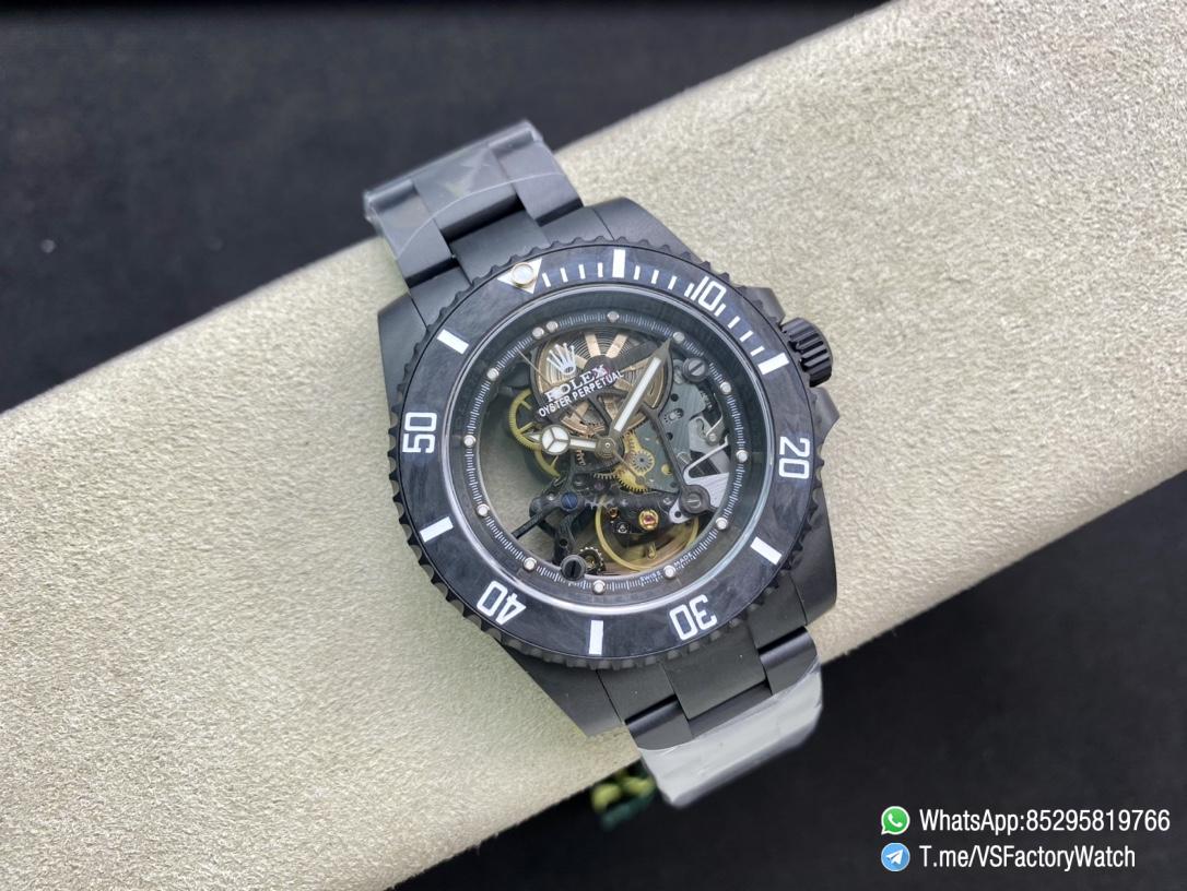 VSF Watches Rolex Submariner Skeleton Dial DLC Plated on Case and Bracelet Black Carbon Fiber Bezel DanDong 3130 Movement 05 VSF Watches Rolex Submariner Skeleton Dial DLC Plated on Case and Bracelet Black Carbon Fiber Bezel DanDong 3130 Movement 05