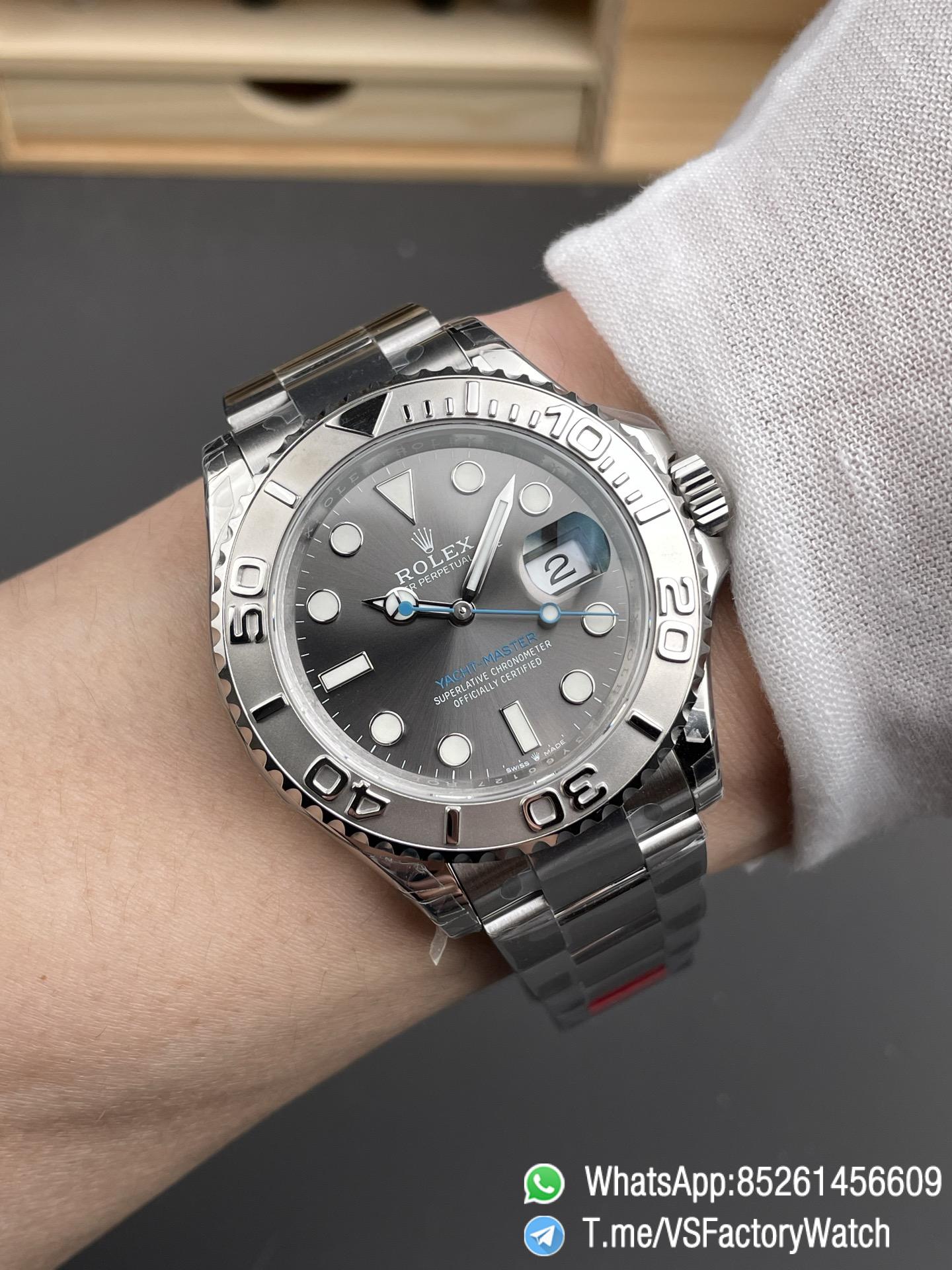 VSF Watches Rolex Yacht Master 116622 Gray Dial with Blue Second Hand 904L Steel Case and Bracelet DanDong 3135 Movement 09 VSF Watches Rolex Yacht Master 116622 Gray Dial with Blue Second Hand 904L Steel Case and Bracelet DanDong 3135 Movement 09