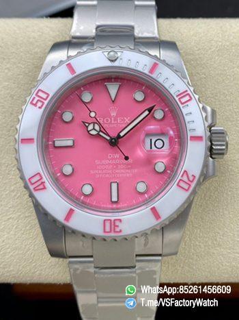 VSF Watches Submariner DIW Pink Dial White Ceramic Bezel Sandblasted Process on Stainless Steel Case and Bracelet DanDong 3135 Movement 000