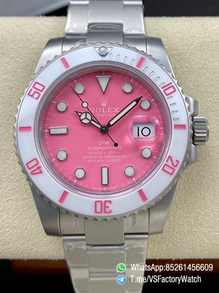 VSF Watches Submariner DIW Pink Dial White Ceramic Bezel Sandblasted Process on Stainless Steel Case and Bracelet DanDong 3135 Movement 000 VSF Watches Submariner DIW Pink Dial White Ceramic Bezel Sandblasted Process on Stainless Steel Case and Bracelet DanDong 3135 Movement 000