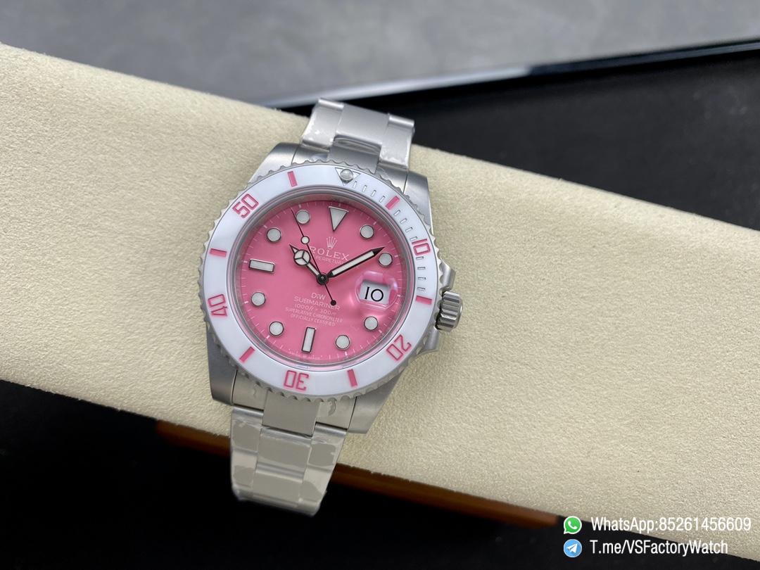VSF Watches Submariner DIW Pink Dial White Ceramic Bezel Sandblasted Process on Stainless Steel Case and Bracelet DanDong 3135 Movement 14 VSF Watches Submariner DIW Pink Dial White Ceramic Bezel Sandblasted Process on Stainless Steel Case and Bracelet DanDong 3135 Movement 14