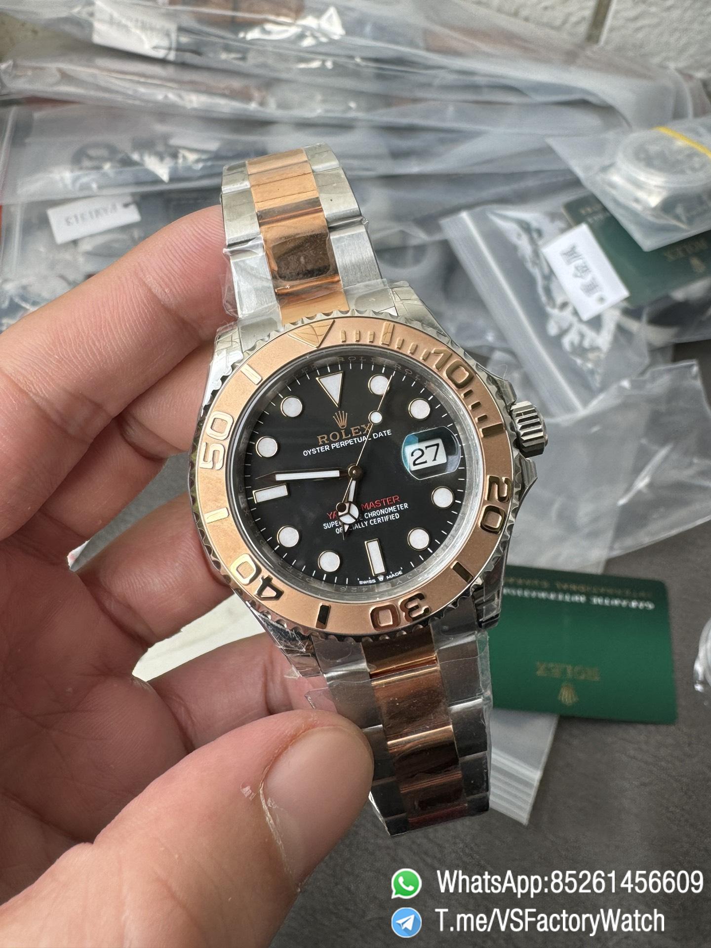 VSF Watches Yacht Master 126621 40mm Black Dial Rose Gold Bezel 904L Steel Case Rose Gold and Steel Bracelet DanDong 3235 Movement 01 VSF Watches Yacht Master 126621 40mm Black Dial Rose Gold Bezel 904L Steel Case Rose Gold and Steel Bracelet DanDong 3235 Movement 01