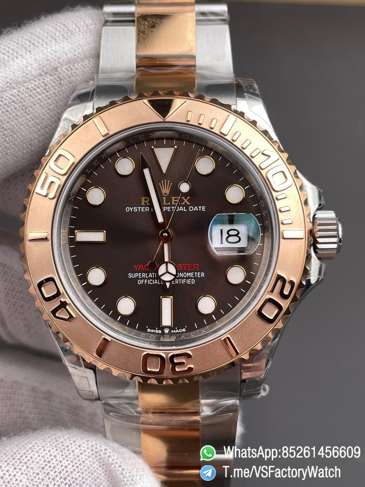 VSF Watches Yacht Master 126621 40mm Brown Dial Rose Gold Bezel 904L Steel Case Rose Gold Steel Bracelet DanDong 3235 Movement 00 VSF Watches Yacht Master 126621 40mm Brown Dial Rose Gold Bezel 904L Steel Case Rose Gold Steel Bracelet DanDong 3235 Movement 00