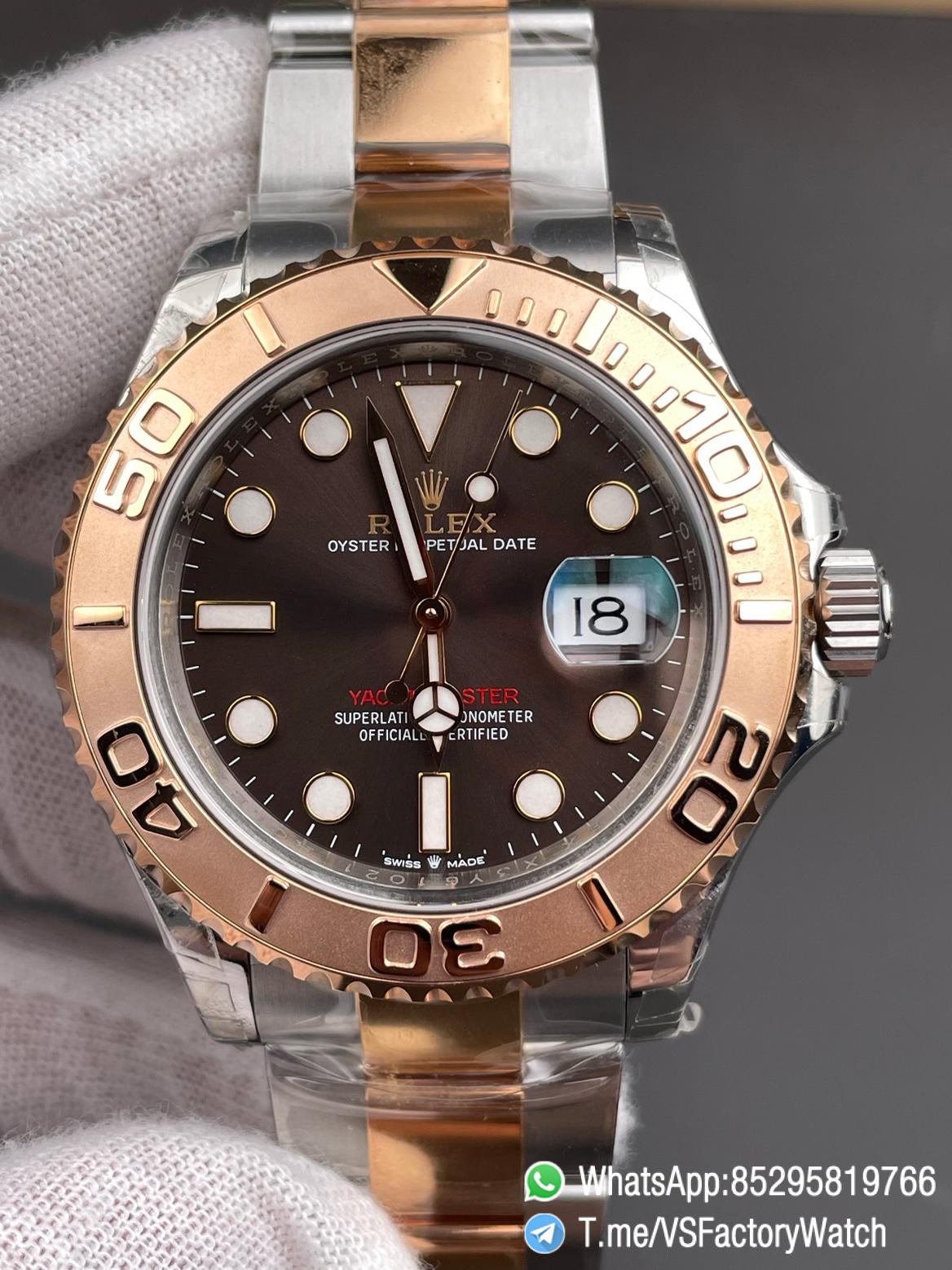 VSF Watches Yacht Master 126621 40mm Brown Dial Rose Gold Bezel 904L Steel Case Rose Gold Steel Bracelet DanDong 3235 Movement 00 VSF Watches Yacht Master 126621 40mm Brown Dial Rose Gold Bezel 904L Steel Case Rose Gold Steel Bracelet DanDong 3235 Movement 00