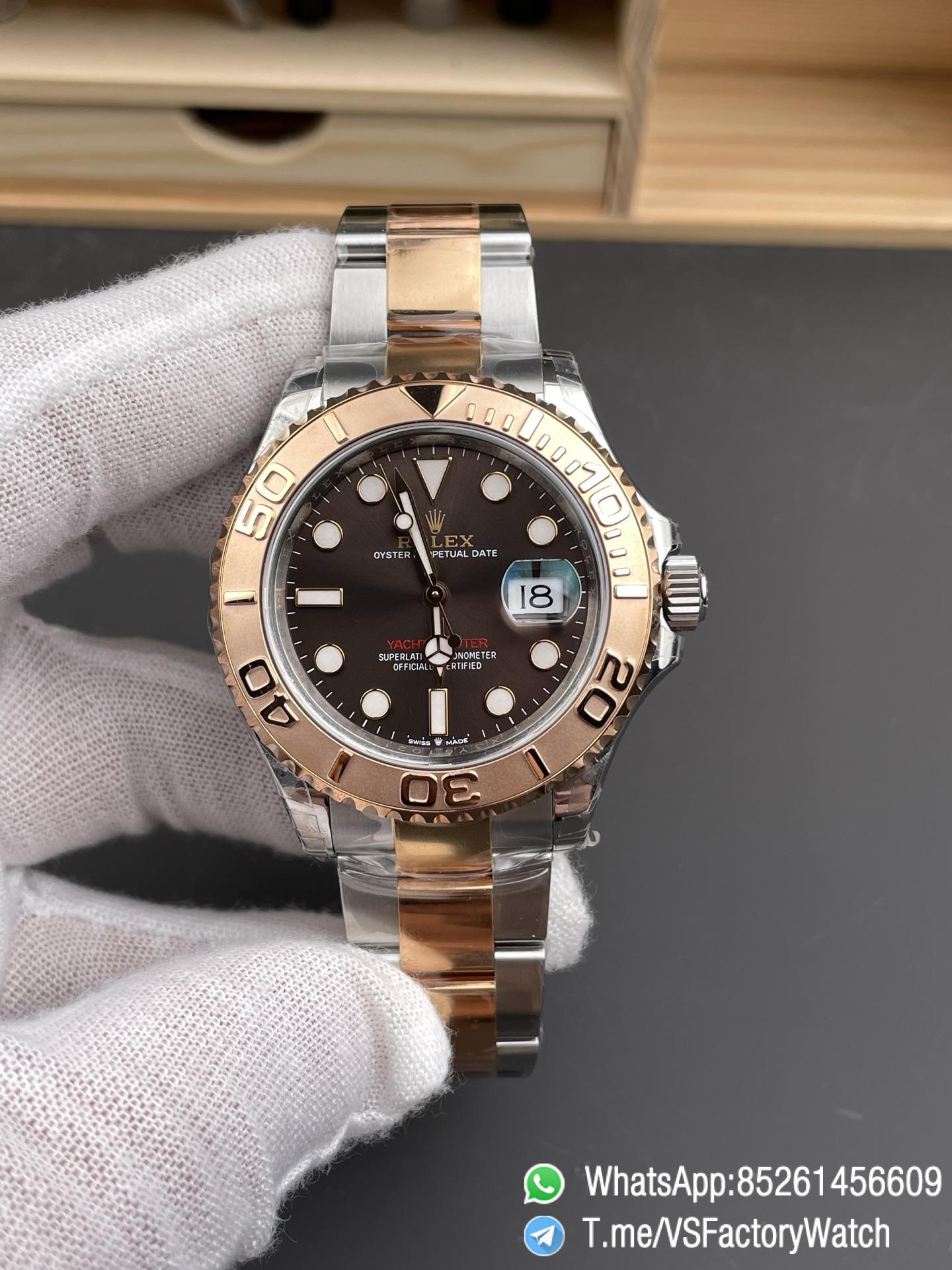 VSF Watches Yacht Master 126621 40mm Brown Dial Rose Gold Bezel 904L Steel Case Rose Gold Steel Bracelet DanDong 3235 Movement 01 VSF Watches Yacht Master 126621 40mm Brown Dial Rose Gold Bezel 904L Steel Case Rose Gold Steel Bracelet DanDong 3235 Movement 01