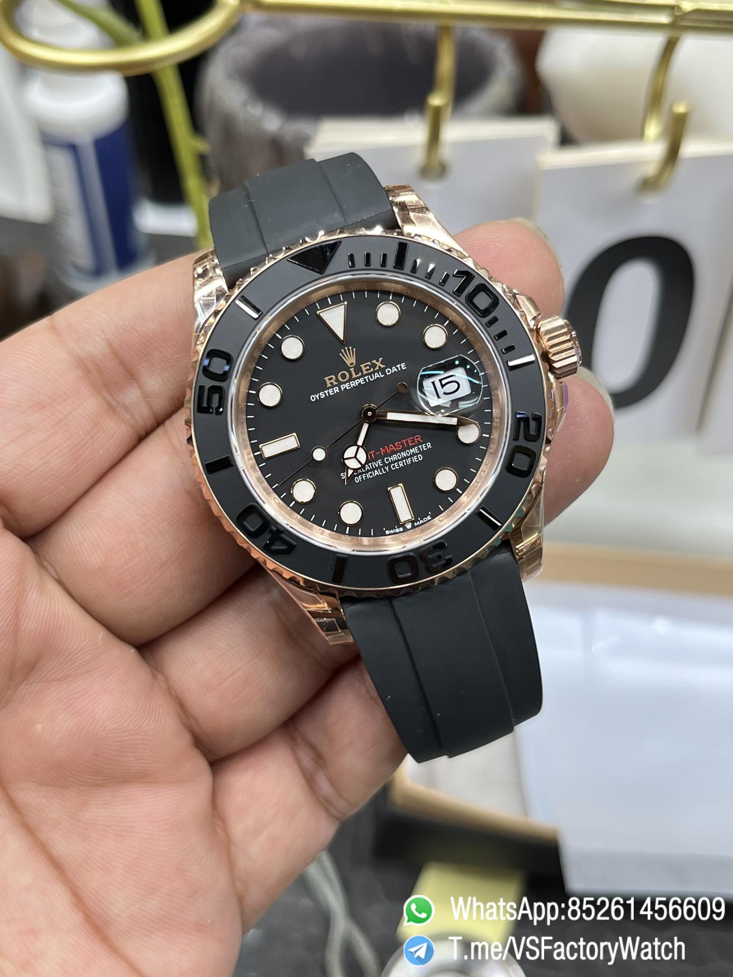 VSF Watches Yacht Master 126655 40mm Black Dial Black Ceramic Bezel Rose Gold Case Oysterflex Rubber Strap DanDong 3235 Movement 03 VSF Watches Yacht Master 126655 40mm Black Dial Black Ceramic Bezel Rose Gold Case Oysterflex Rubber Strap DanDong 3235 Movement 03