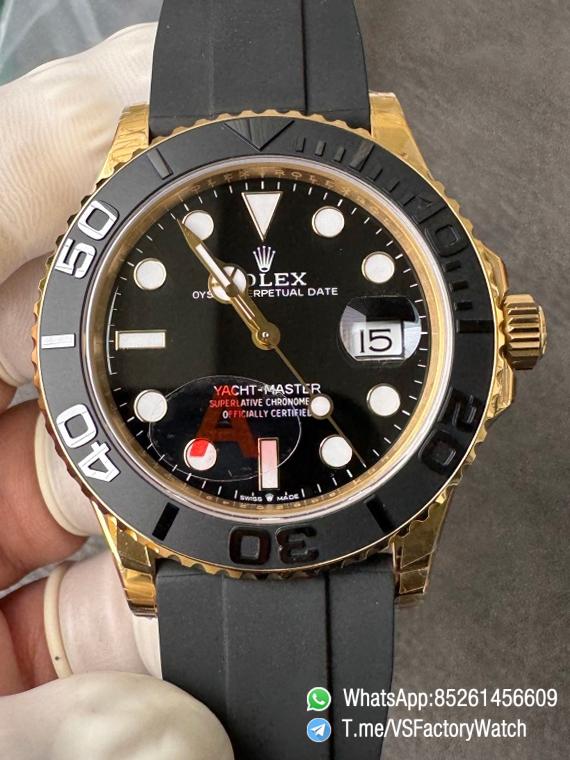 VSF Watches Yacht Master 42mm 226658 Black Dial Yellow Gold Case 3D Black Ceramic Bezel Black Oysterflex Strap DanDong 3235 Movement 00 VSF Watches Yacht Master 42mm 226658 Black Dial Yellow Gold Case 3D Black Ceramic Bezel Black Oysterflex Strap DanDong 3235 Movement 00
