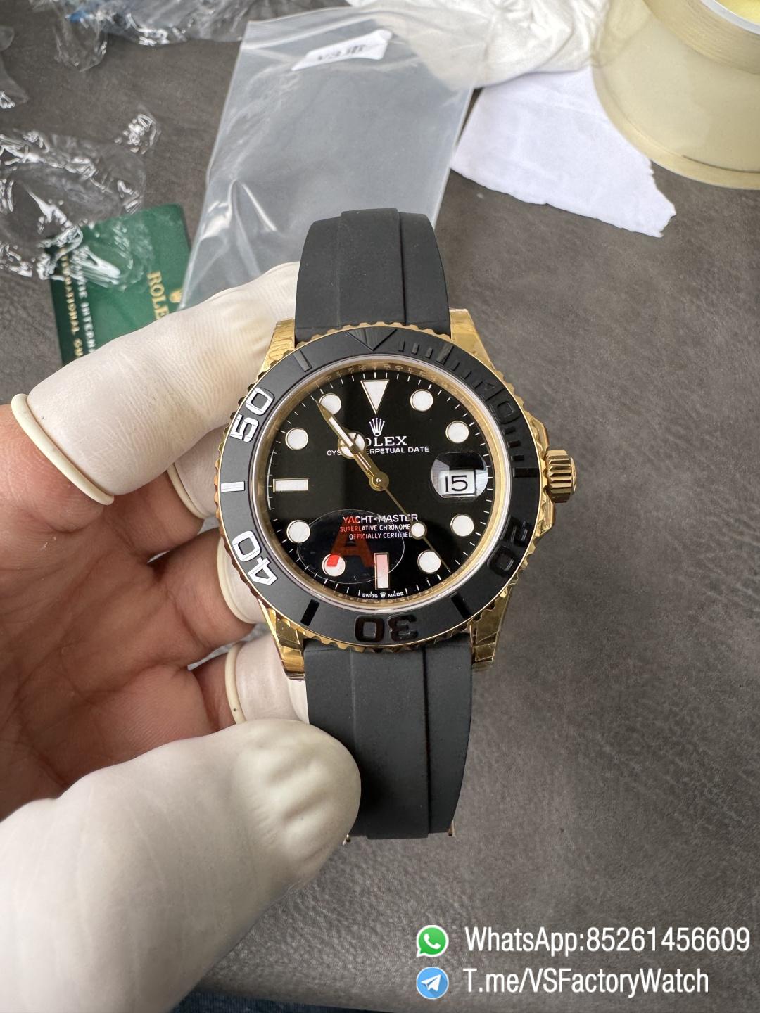 VSF Watches Yacht Master 42mm 226658 Black Dial Yellow Gold Case 3D Black Ceramic Bezel Black Oysterflex Strap DanDong 3235 Movement 01 VSF Watches Yacht Master 42mm 226658 Black Dial Yellow Gold Case 3D Black Ceramic Bezel Black Oysterflex Strap DanDong 3235 Movement 01
