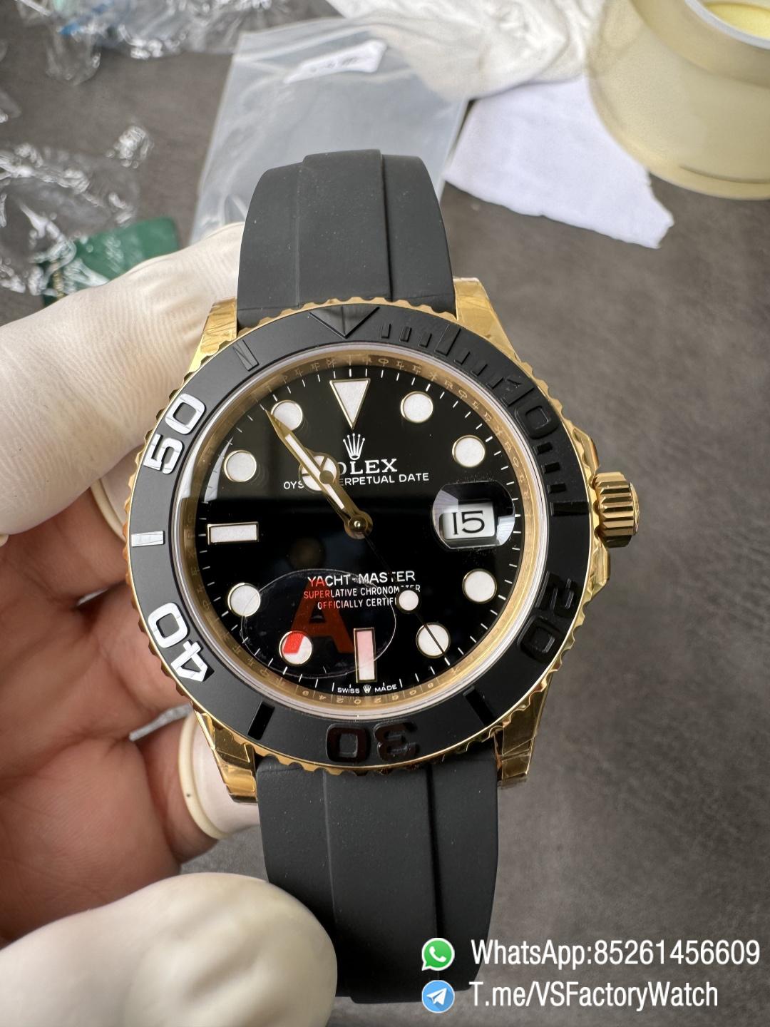 VSF Watches Yacht Master 42mm 226658 Black Dial Yellow Gold Case 3D Black Ceramic Bezel Black Oysterflex Strap DanDong 3235 Movement 03 VSF Watches Yacht Master 42mm 226658 Black Dial Yellow Gold Case 3D Black Ceramic Bezel Black Oysterflex Strap DanDong 3235 Movement 03