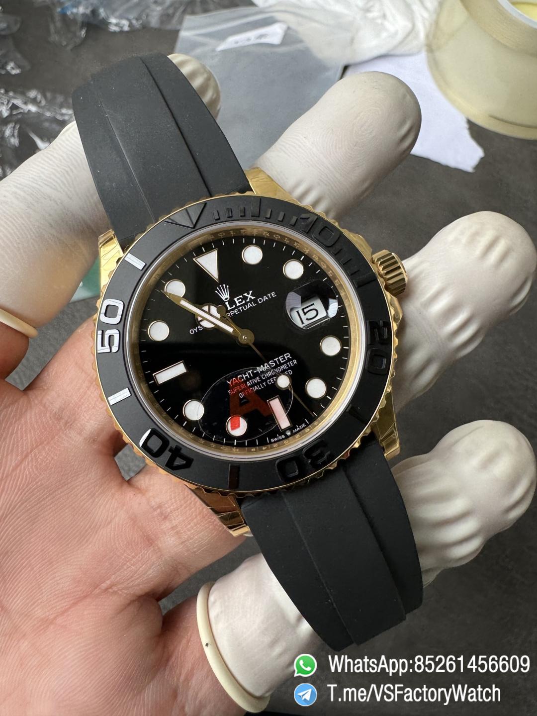 VSF Watches Yacht Master 42mm 226658 Black Dial Yellow Gold Case 3D Black Ceramic Bezel Black Oysterflex Strap DanDong 3235 Movement 04 VSF Watches Yacht Master 42mm 226658 Black Dial Yellow Gold Case 3D Black Ceramic Bezel Black Oysterflex Strap DanDong 3235 Movement 04