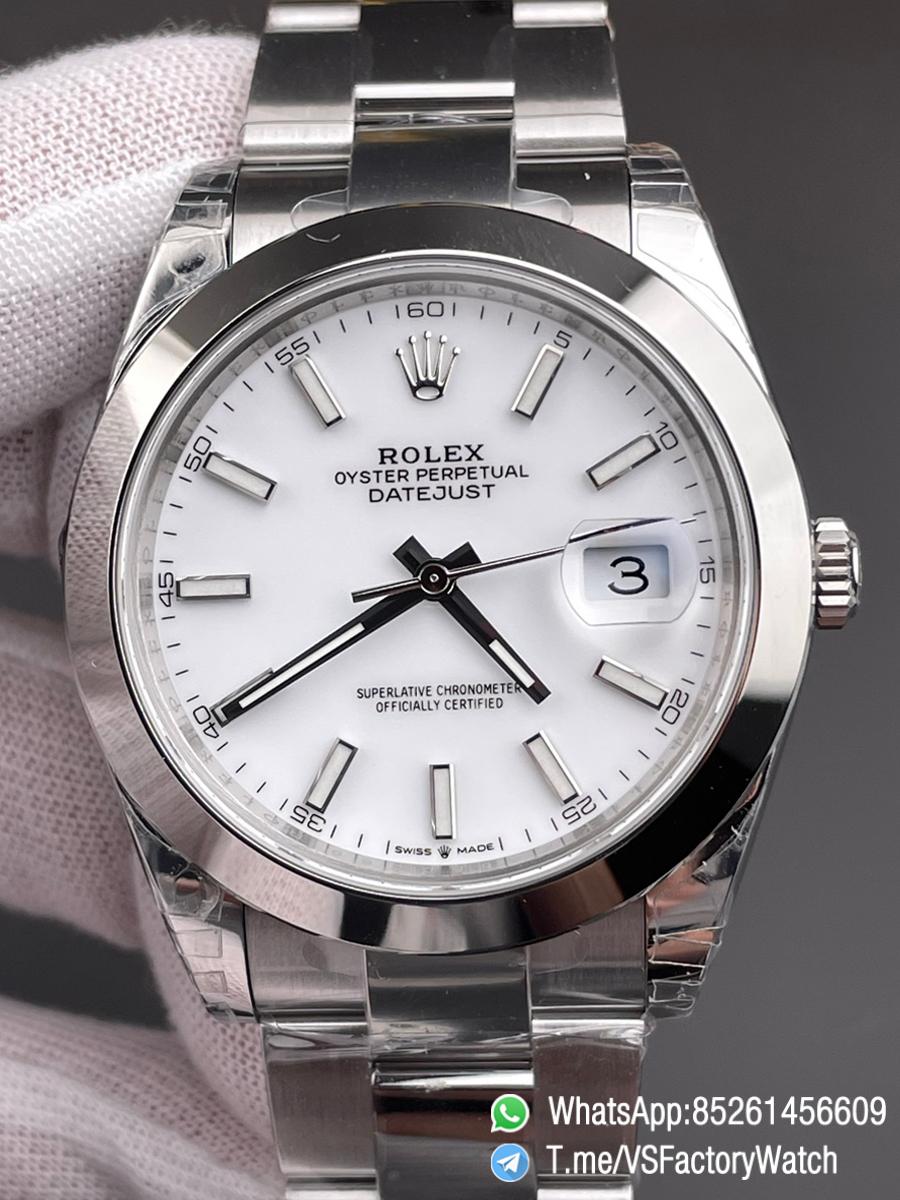 VS Factory Watch Datejust 41 Ref 126300 White Dial Smooth Bezel 904L Steel Material Oyster Bracelet DanDong 3235 Movement 72 Hours Power Reserve 00 VS Factory Watch Datejust 41 Ref 126300 White Dial Smooth Bezel 904L Steel Material Oyster Bracelet DanDong 3235 Movement 72 Hours Power Reserve 00