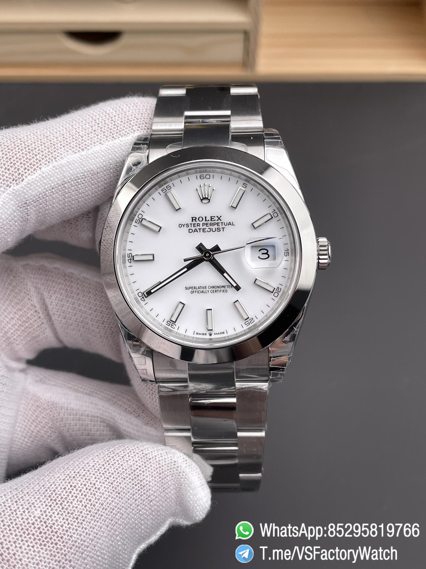 VS Factory Watch Datejust 41 Ref.126300 White Dial Smooth Bezel 904L Steel Material Oyster Bracelet DanDong 3235 Movement 72 Hours PW 01 VS Factory Watch Datejust 41 Ref.126300 White Dial Smooth Bezel 904L Steel Material Oyster Bracelet DanDong 3235 Movement 72 Hours PW 01
