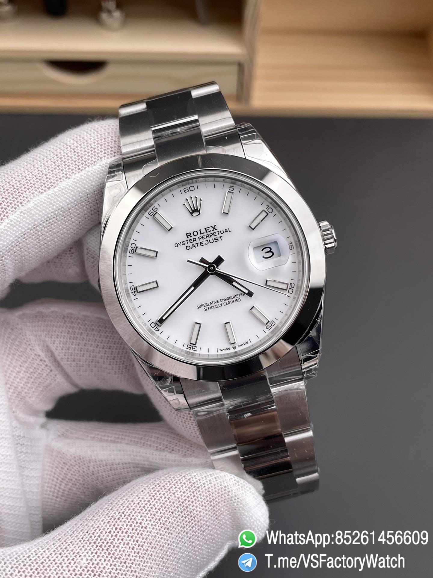 VS Factory Watch Datejust 41 Ref.126300 White Dial Smooth Bezel 904L Steel Material Oyster Bracelet DanDong 3235 Movement 72 Hours PW 02 VS Factory Watch Datejust 41 Ref.126300 White Dial Smooth Bezel 904L Steel Material Oyster Bracelet DanDong 3235 Movement 72 Hours PW 02