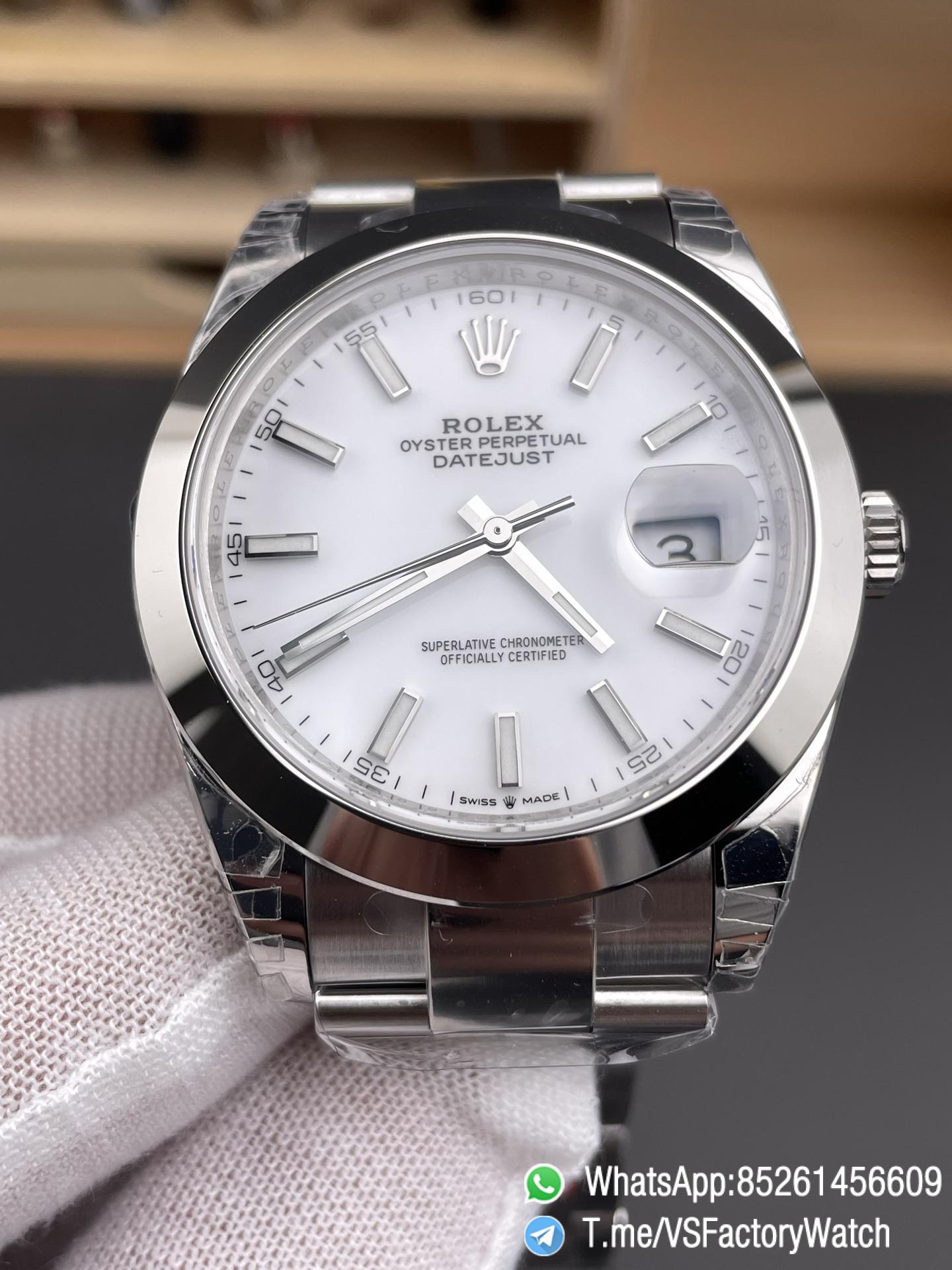 VS Factory Watch Datejust 41 Ref.126300 White Dial Smooth Bezel 904L Steel Material Oyster Bracelet DanDong 3235 Movement 72 Hours PW 03 VS Factory Watch Datejust 41 Ref.126300 White Dial Smooth Bezel 904L Steel Material Oyster Bracelet DanDong 3235 Movement 72 Hours PW 03
