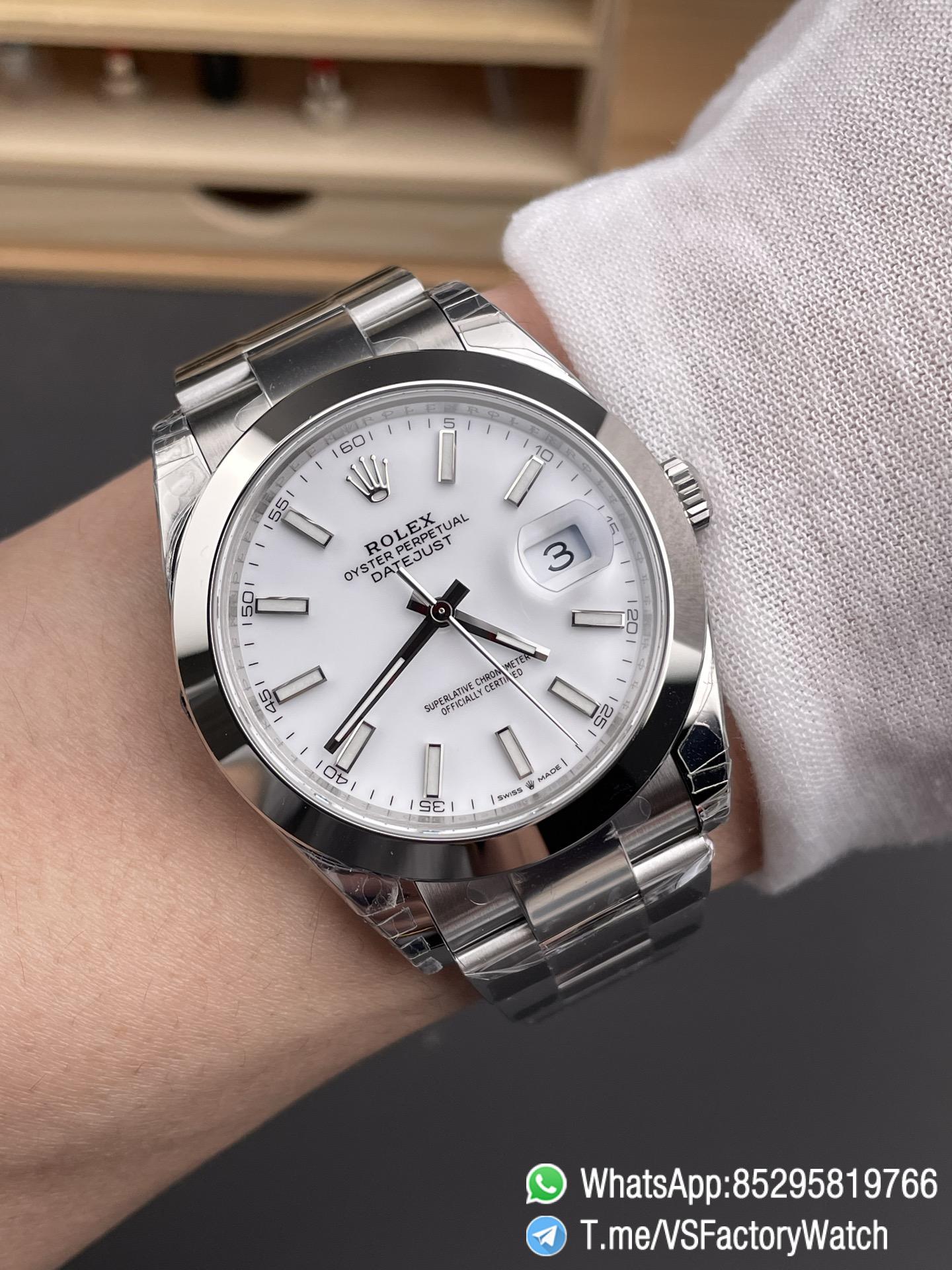 VS Factory Watch Datejust 41 Ref.126300 White Dial Smooth Bezel 904L Steel Material Oyster Bracelet DanDong 3235 Movement 72 Hours PW 09 VS Factory Watch Datejust 41 Ref.126300 White Dial Smooth Bezel 904L Steel Material Oyster Bracelet DanDong 3235 Movement 72 Hours PW 09