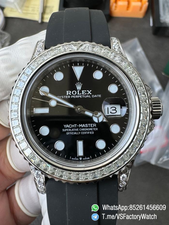 VS Factory Watch Yacht Master 226659 42mm Gain Weignt 147g Moissanite Diamonds Bezel Black Dial Oysterflex Strap DanDONG 3235 Movement 00 VS Factory Watch Yacht Master 226659 42mm Gain Weignt 147g Moissanite Diamonds Bezel Black Dial Oysterflex Strap DanDONG 3235 Movement 00