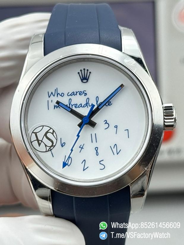 VSF Watch Milgauss 116400 Who Cares Im Already Late White Dial Lightning Hand Steel Case Smooth Bezel Rubber Strap VS3131 Movement 00 VSF Watch Milgauss 116400 Who Cares Im Already Late White Dial Lightning Hand Steel Case Smooth Bezel Rubber Strap VS3131 Movement 00