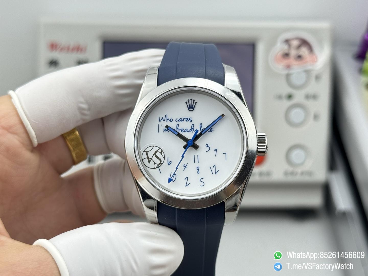 VSF Watch Milgauss 116400 Who Cares Im Already Late White Dial Lightning Hand Steel Case Smooth Bezel Rubber Strap VS3131 Movement 01 VSF Watch Milgauss 116400 Who Cares Im Already Late White Dial Lightning Hand Steel Case Smooth Bezel Rubber Strap VS3131 Movement 01