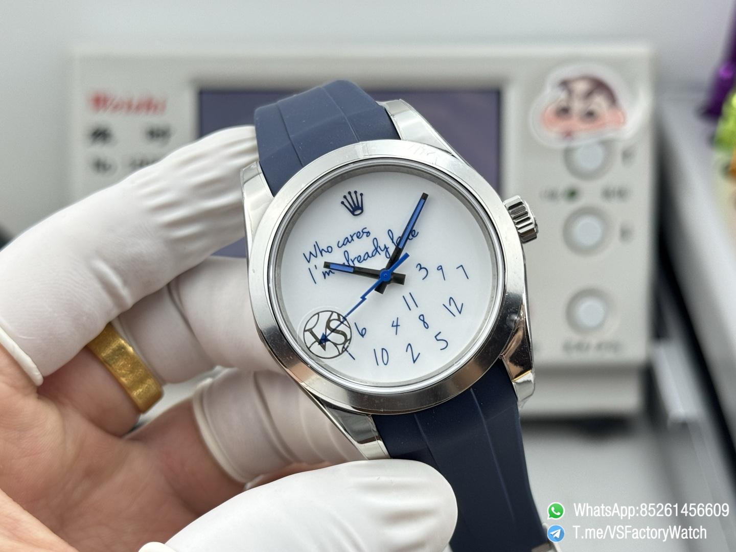 VSF Watch Milgauss 116400 Who Cares Im Already Late White Dial Lightning Hand Steel Case Smooth Bezel Rubber Strap VS3131 Movement 02 VSF Watch Milgauss 116400 Who Cares Im Already Late White Dial Lightning Hand Steel Case Smooth Bezel Rubber Strap VS3131 Movement 02