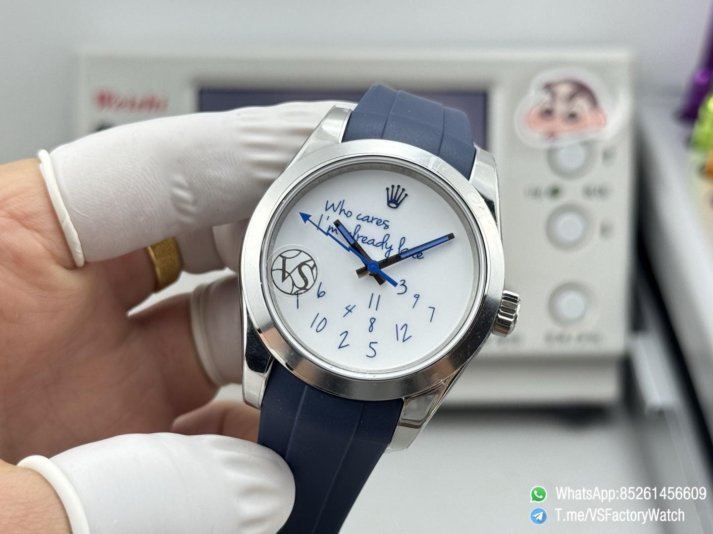 VSF Watch Milgauss 116400 Who Cares Im Already Late White Dial Lightning Hand Steel Case Smooth Bezel Rubber Strap VS3131 Movement 03 VSF Watch Milgauss 116400 Who Cares Im Already Late White Dial Lightning Hand Steel Case Smooth Bezel Rubber Strap VS3131 Movement 03