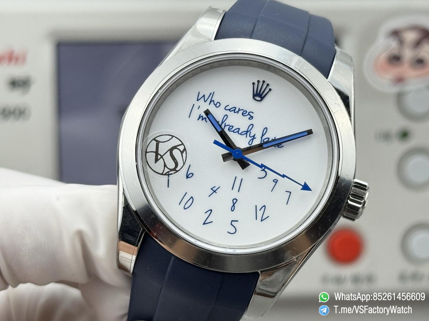VSF Watch Milgauss 116400 Who Cares Im Already Late White Dial Lightning Hand Steel Case Smooth Bezel Rubber Strap VS3131 Movement 04 VSF Watch Milgauss 116400 Who Cares Im Already Late White Dial Lightning Hand Steel Case Smooth Bezel Rubber Strap VS3131 Movement 04