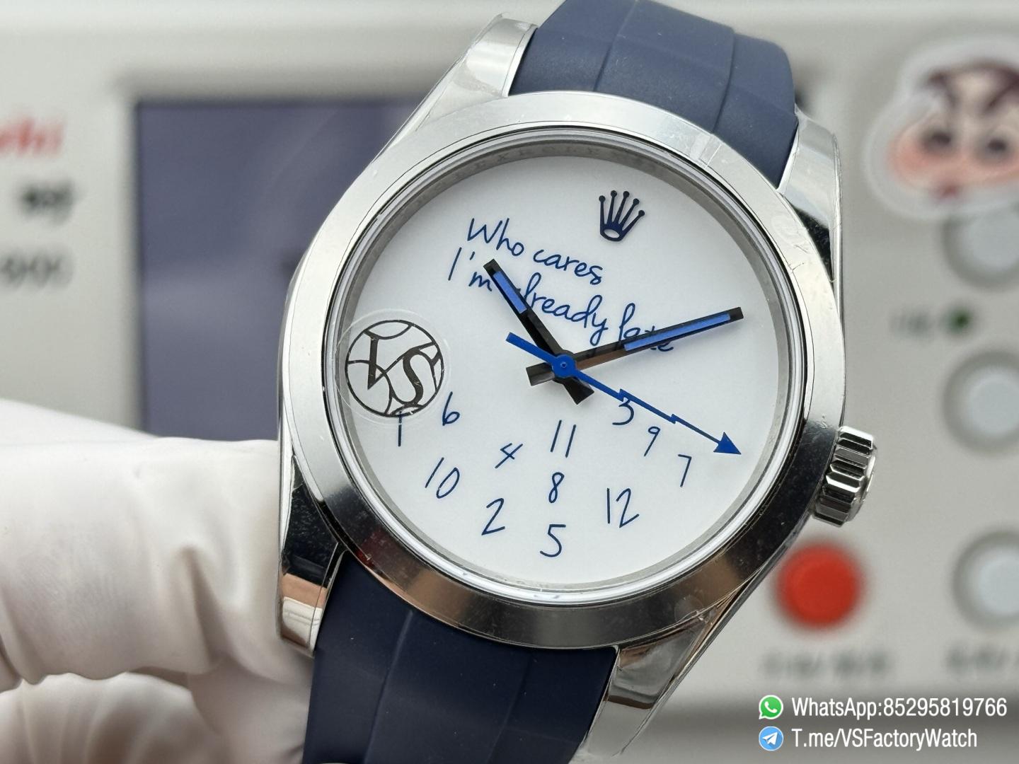 VSF Watch Milgauss 116400 Who Cares Im Already Late White Dial Lightning Hand Steel Case Smooth Bezel Rubber Strap VS3131 Movement 04 VSF Watch Milgauss 116400 Who Cares Im Already Late White Dial Lightning Hand Steel Case Smooth Bezel Rubber Strap VS3131 Movement 04