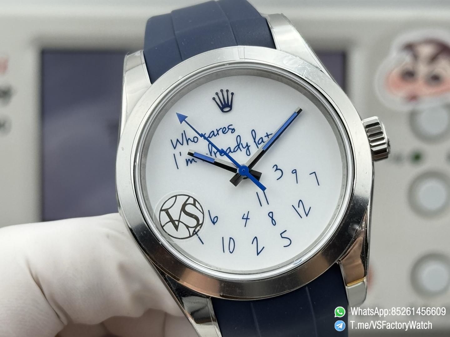 VSF Watch Milgauss 116400 Who Cares Im Already Late White Dial Lightning Hand Steel Case Smooth Bezel Rubber Strap VS3131 Movement 05 VSF Watch Milgauss 116400 Who Cares Im Already Late White Dial Lightning Hand Steel Case Smooth Bezel Rubber Strap VS3131 Movement 05