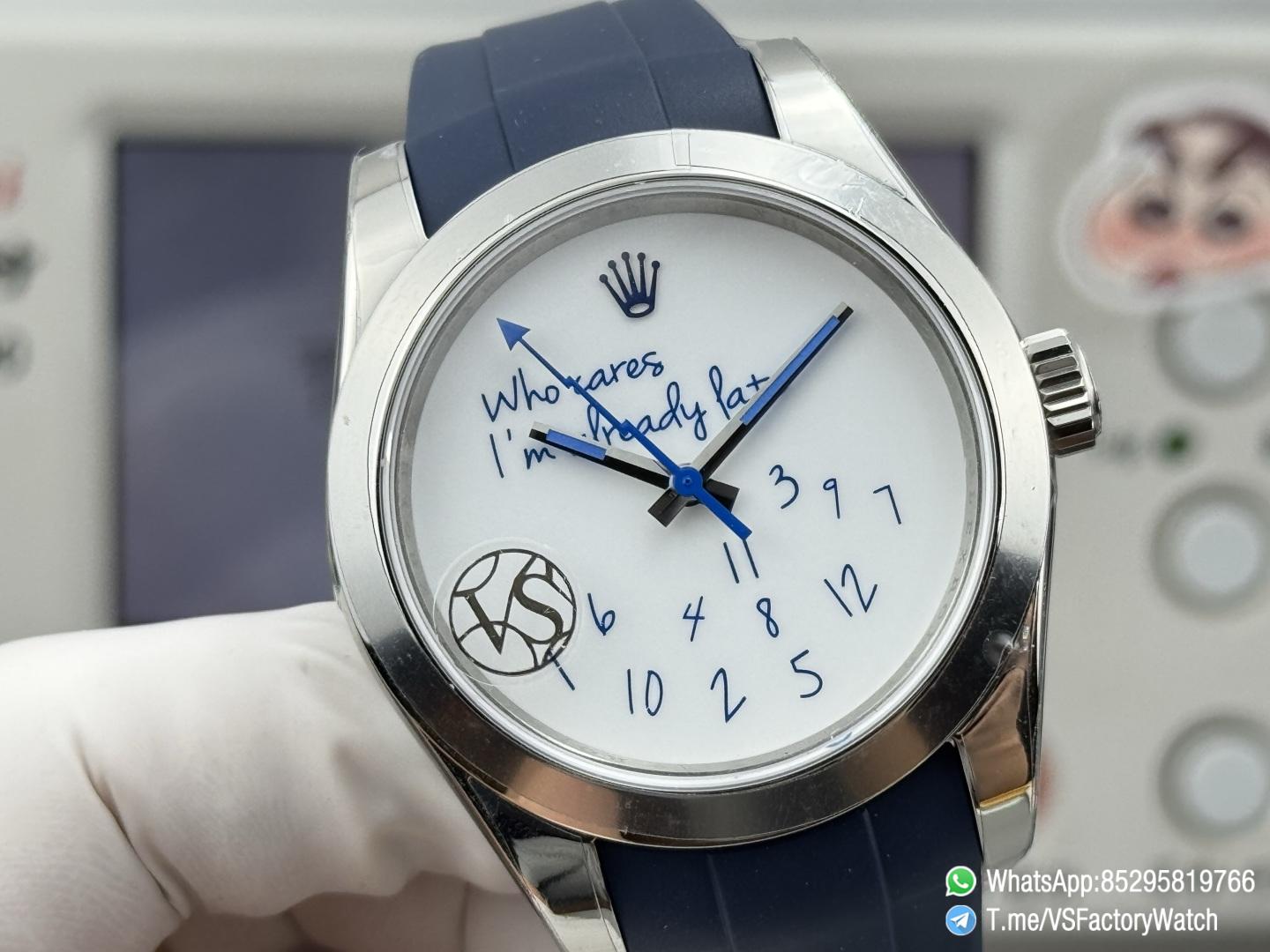 VSF Watch Milgauss 116400 Who Cares Im Already Late White Dial Lightning Hand Steel Case Smooth Bezel Rubber Strap VS3131 Movement 05 VSF Watch Milgauss 116400 Who Cares Im Already Late White Dial Lightning Hand Steel Case Smooth Bezel Rubber Strap VS3131 Movement 05