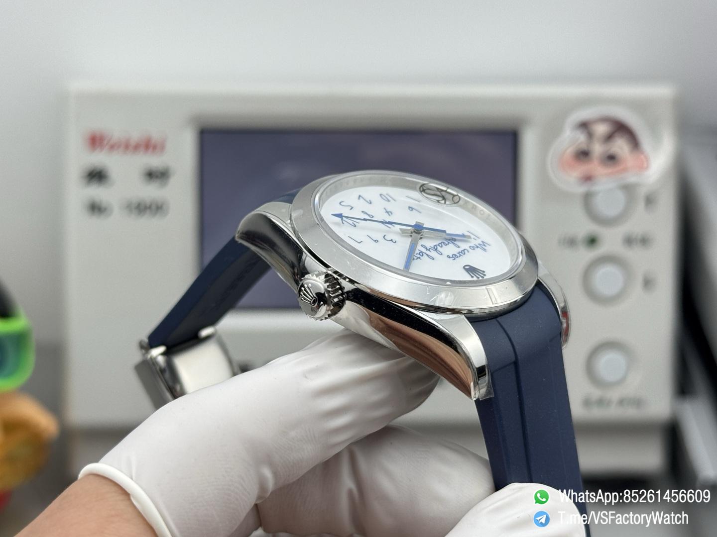 VSF Watch Milgauss 116400 Who Cares Im Already Late White Dial Lightning Hand Steel Case Smooth Bezel Rubber Strap VS3131 Movement 06 VSF Watch Milgauss 116400 Who Cares Im Already Late White Dial Lightning Hand Steel Case Smooth Bezel Rubber Strap VS3131 Movement 06