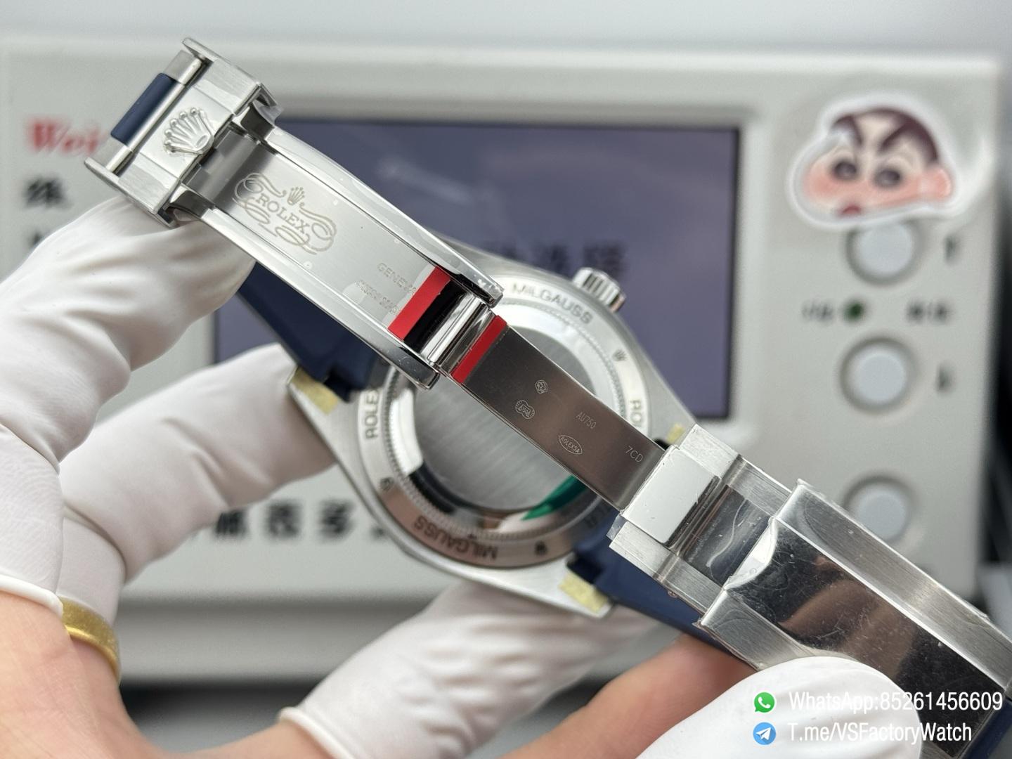 VSF Watch Milgauss 116400 Who Cares Im Already Late White Dial Lightning Hand Steel Case Smooth Bezel Rubber Strap VS3131 Movement 08 VSF Watch Milgauss 116400 Who Cares Im Already Late White Dial Lightning Hand Steel Case Smooth Bezel Rubber Strap VS3131 Movement 08