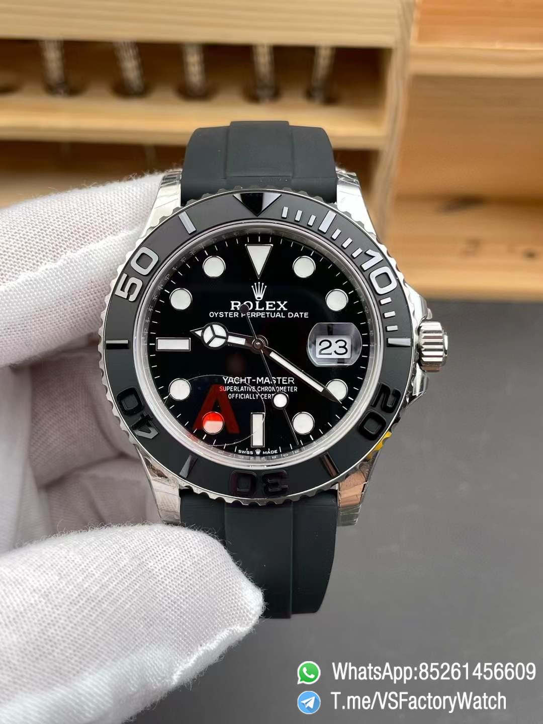 VSF Watch Yacht Master 42mm 226659 Gain Weignt 149g 3D Black Ceramic Bezel Black Dial on Oysterflex Strap VS3235 V3 12 VSF Watch Yacht Master 42mm 226659 Gain Weignt 149g 3D Black Ceramic Bezel Black Dial on Oysterflex Strap VS3235 V3 12