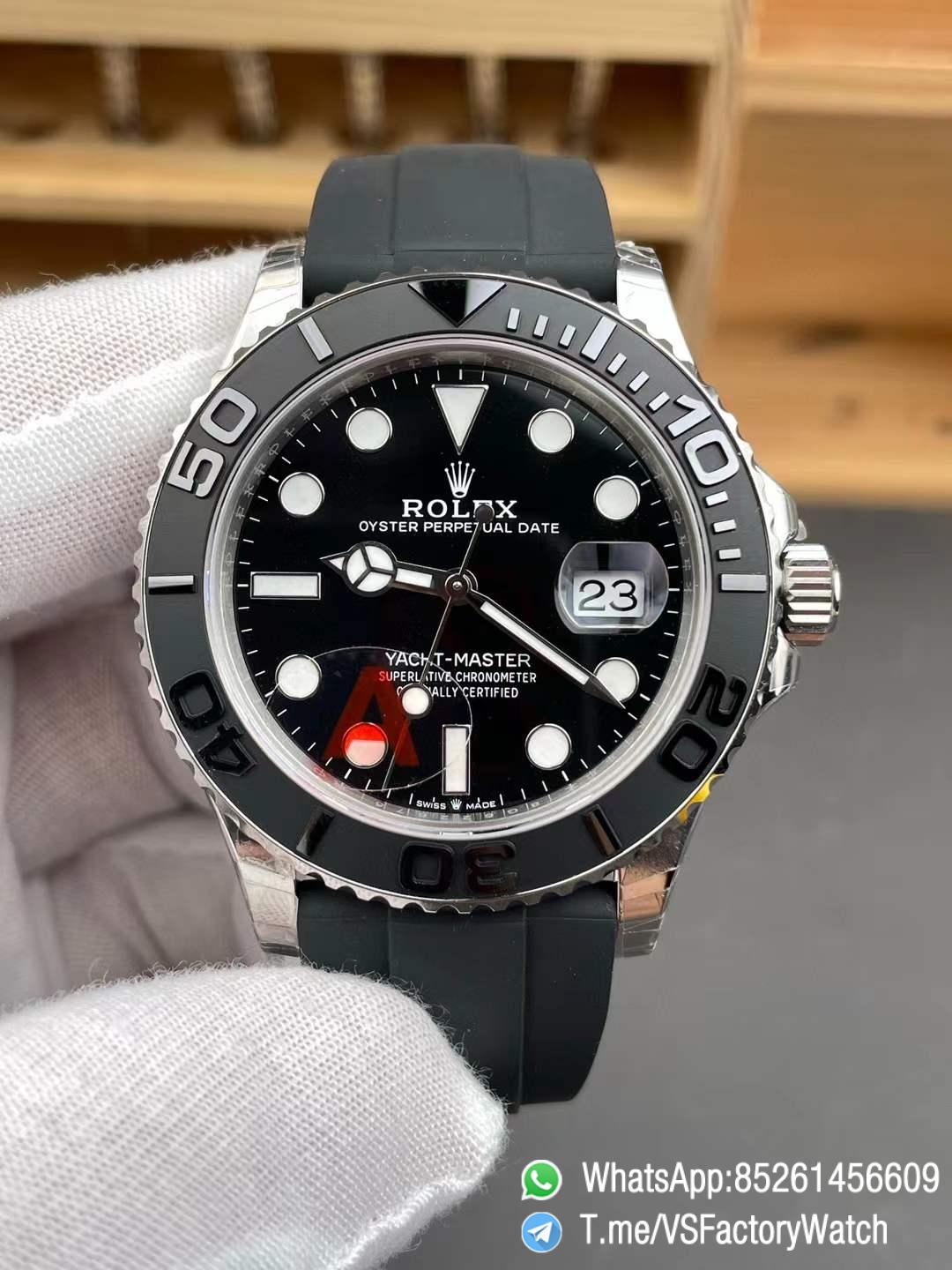 VSF Watch Yacht Master 42mm 226659 Gain Weignt 149g 3D Black Ceramic Bezel Black Dial on Oysterflex Strap VS3235 V3 14 VSF Watch Yacht Master 42mm 226659 Gain Weignt 149g 3D Black Ceramic Bezel Black Dial on Oysterflex Strap VS3235 V3 14