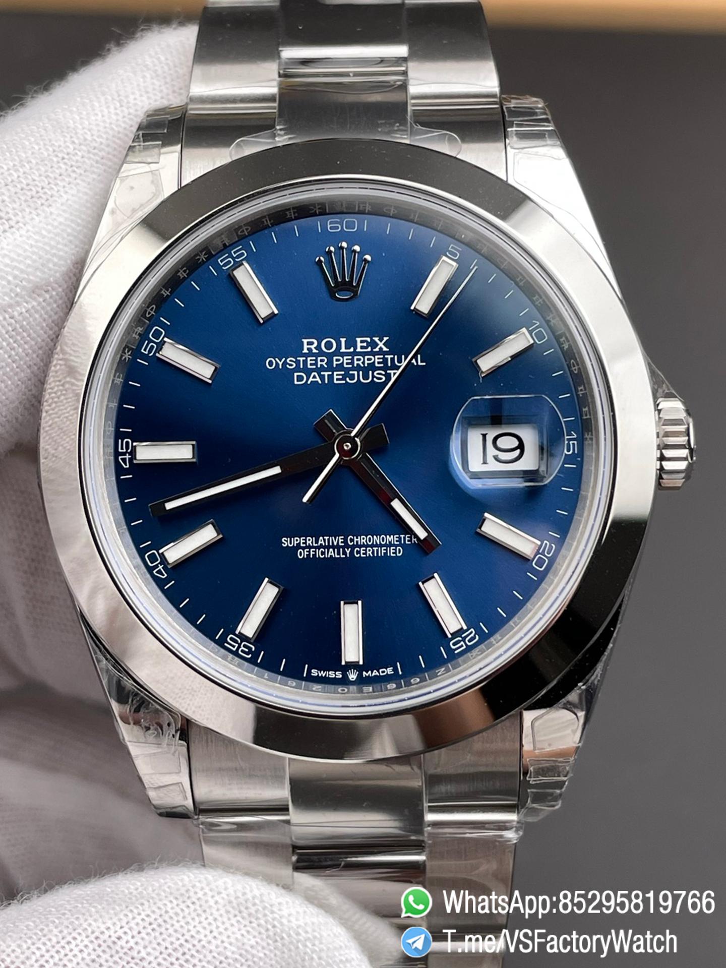 VSF Watches Datejust 41 Ref 126300 Bright Blue Dial Smooth Bezel 904L Steel Oyster Bracelet DanDong 3235 Movement 72 Hours PR 00 VSF Watches Datejust 41 Ref 126300 Bright Blue Dial Smooth Bezel 904L Steel Oyster Bracelet DanDong 3235 Movement 72 Hours PR 00