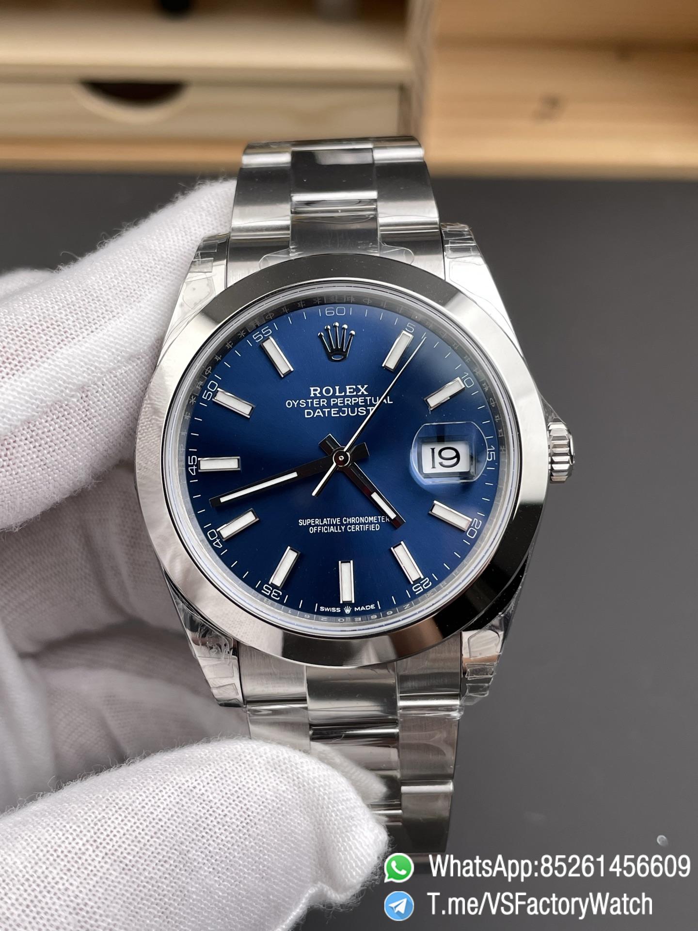VSF Watches Datejust 41 Ref 126300 Bright Blue Dial Smooth Bezel 904L Steel Oyster Bracelet DanDong 3235 Movement 72 Hours PR 01 VSF Watches Datejust 41 Ref 126300 Bright Blue Dial Smooth Bezel 904L Steel Oyster Bracelet DanDong 3235 Movement 72 Hours PR 01