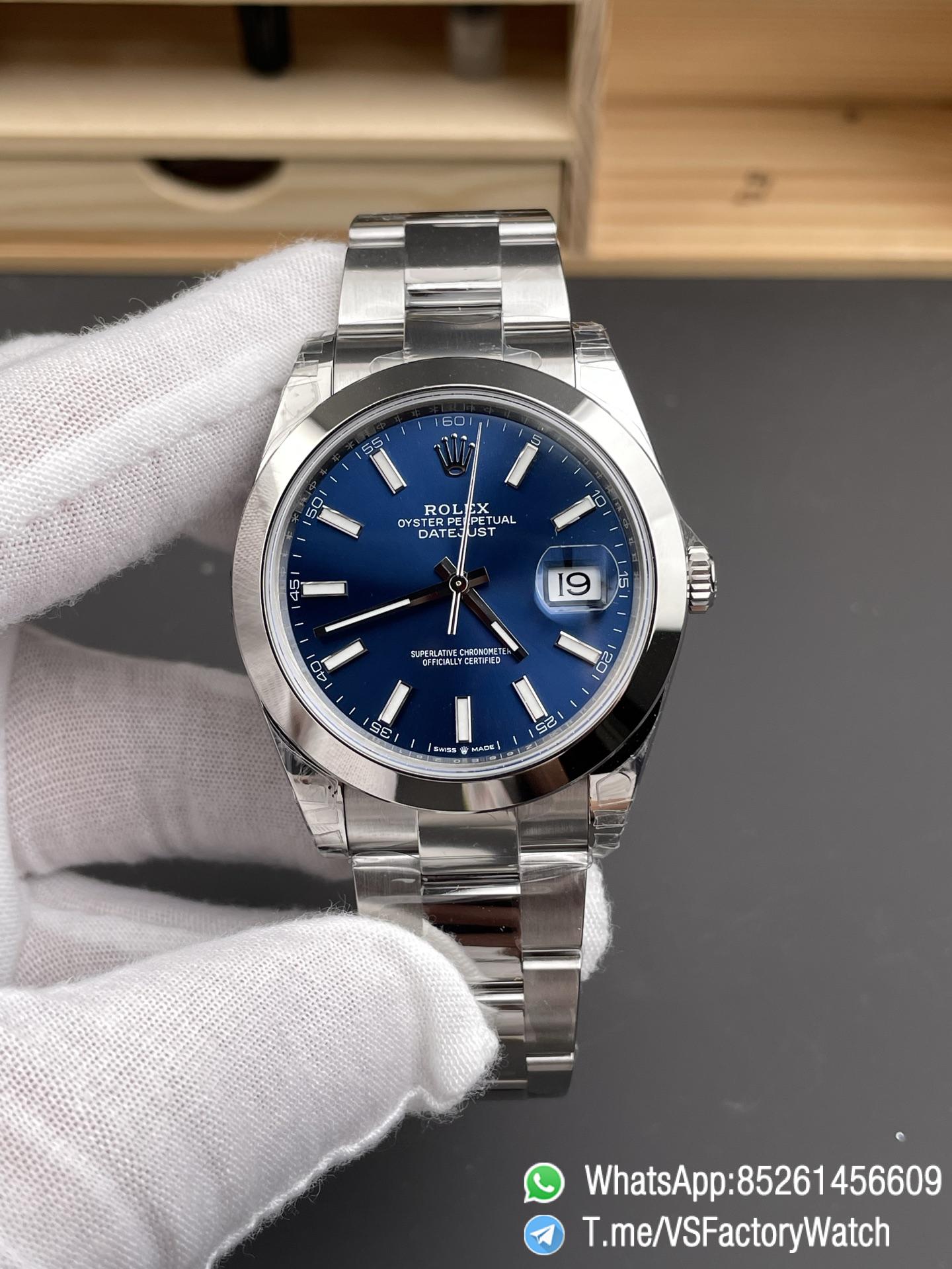 VSF Watches Datejust 41 Ref 126300 Bright Blue Dial Smooth Bezel 904L Steel Oyster Bracelet DanDong 3235 Movement 72 Hours PR 02 VSF Watches Datejust 41 Ref 126300 Bright Blue Dial Smooth Bezel 904L Steel Oyster Bracelet DanDong 3235 Movement 72 Hours PR 02