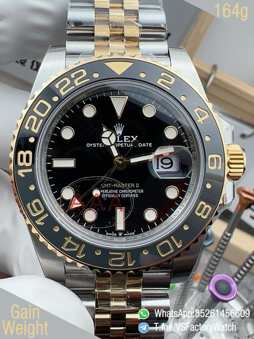 VSF Watches GMT Master II 126713GRNR Zombie Gain Weight 164g Two Tone Black Grey Ceramic Bezel Black Dial Jubilee Bracelet DD3285 Movement 00 VSF Watches GMT Master II 126713GRNR Zombie Gain Weight 164g Two Tone Black Grey Ceramic Bezel Black Dial Jubilee Bracelet DD3285 Movement 00