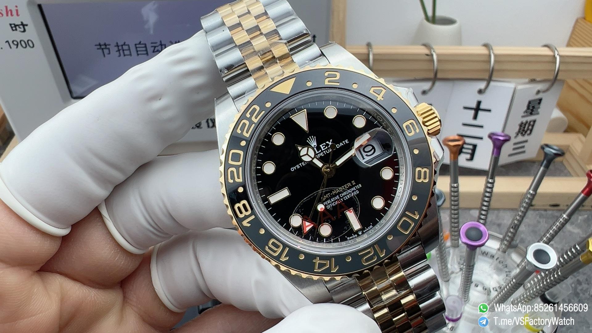 VSF Watches GMT Master II 126713GRNR Zombie Gain Weight 164g Two Tone Black Grey Ceramic Bezel Black Dial Jubilee Bracelet DD3285 Movement 01 VSF Watches GMT Master II 126713GRNR Zombie Gain Weight 164g Two Tone Black Grey Ceramic Bezel Black Dial Jubilee Bracelet DD3285 Movement 01