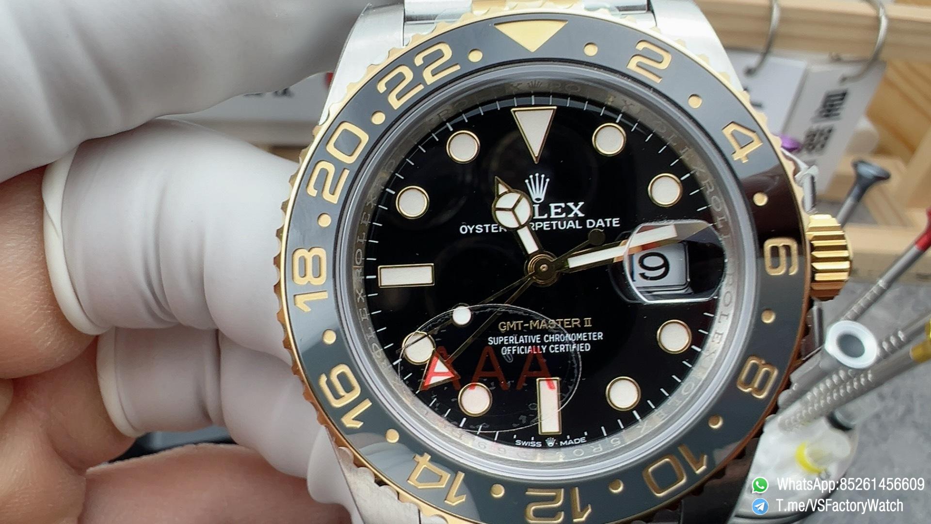 VSF Watches GMT Master II 126713GRNR Zombie Gain Weight 164g Two Tone Black Grey Ceramic Bezel Black Dial Jubilee Bracelet DD3285 Movement 02 VSF Watches GMT Master II 126713GRNR Zombie Gain Weight 164g Two Tone Black Grey Ceramic Bezel Black Dial Jubilee Bracelet DD3285 Movement 02