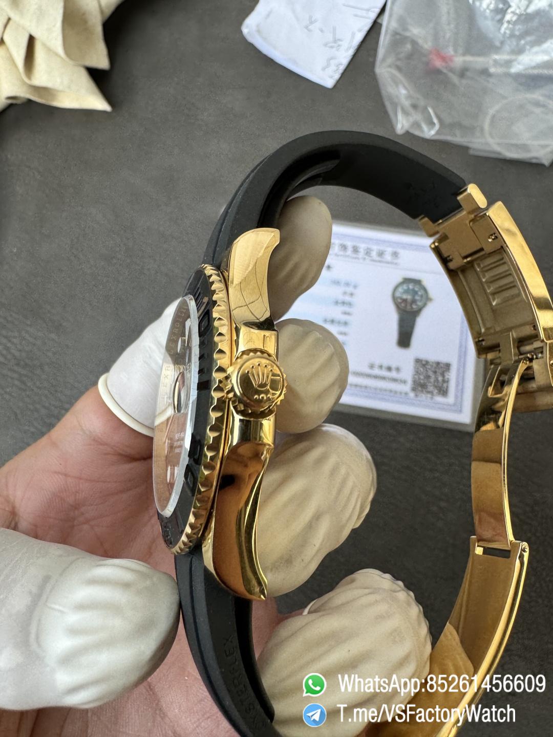 VSF Watches Yacht Master 226658 42mm Gain Weight 148g Yellow Gold Case 3D Black Ceramic Bezel on Black Rubber Strap DD3235 V2 05 VSF Watches Yacht Master 226658 42mm Gain Weight 148g Yellow Gold Case 3D Black Ceramic Bezel on Black Rubber Strap DD3235 V2 05