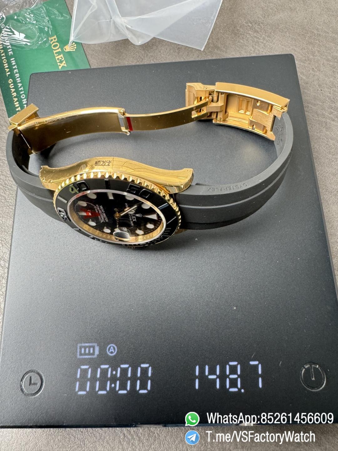 VSF Watches Yacht Master 226658 42mm Gain Weight 148g Yellow Gold Case 3D Black Ceramic Bezel on Black Rubber Strap DD3235 V2 10 VSF Watches Yacht Master 226658 42mm Gain Weight 148g Yellow Gold Case 3D Black Ceramic Bezel on Black Rubber Strap DD3235 V2 10