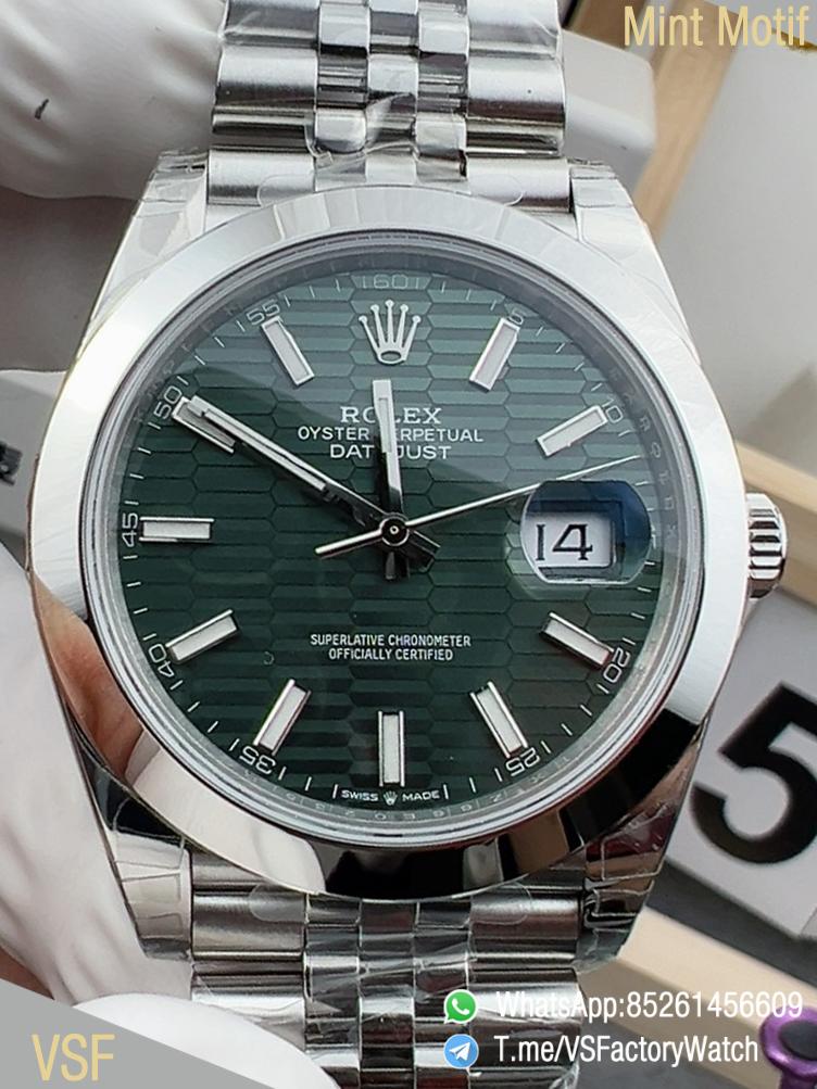 VS Factory Watch Datejust 41 126300 Mint Motif Dial Smooth Bezel Jubilee Bracelet DanDong 3235 Movement 72 Hours PR 00 VS Factory Watch Datejust 41 126300 Mint Motif Dial Smooth Bezel Jubilee Bracelet DanDong 3235 Movement 72 Hours PR 00
