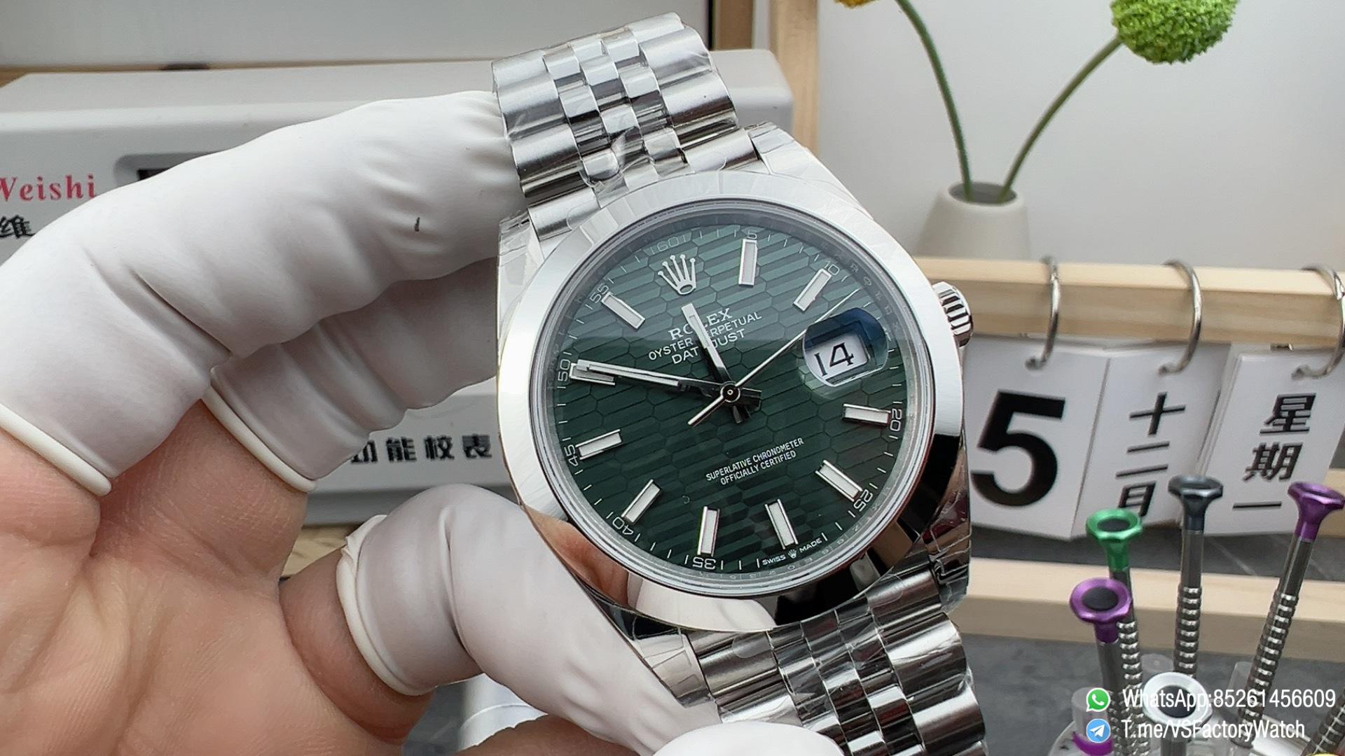VS Factory Watch Datejust 41 126300 Mint Motif Dial Smooth Bezel Jubilee Bracelet DanDong 3235 Movement 72 Hours PR 01 VS Factory Watch Datejust 41 126300 Mint Motif Dial Smooth Bezel Jubilee Bracelet DanDong 3235 Movement 72 Hours PR 01