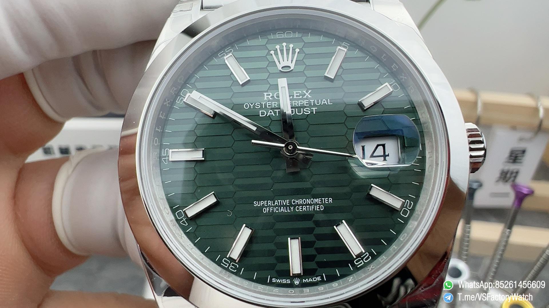 VS Factory Watch Datejust 41 126300 Mint Motif Dial Smooth Bezel Jubilee Bracelet DanDong 3235 Movement 72 Hours PR 02 VS Factory Watch Datejust 41 126300 Mint Motif Dial Smooth Bezel Jubilee Bracelet DanDong 3235 Movement 72 Hours PR 02