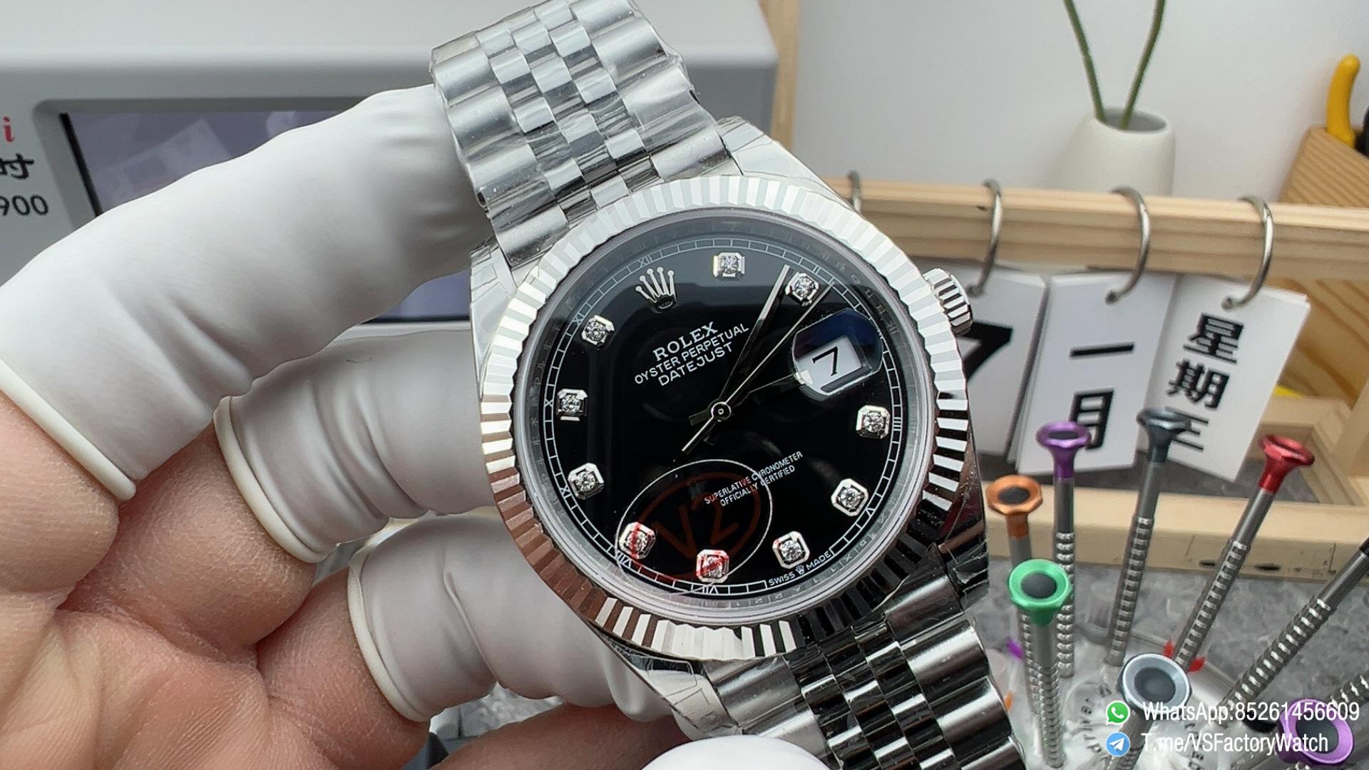 VSF DateJust 41 Ref. 126334 Black Dail with Diamonds Hour Markers 904L Stainless Steel Case and Jubilee Bracelet DanDong 3235 Movement 01 VSF DateJust 41 Ref. 126334 Black Dail with Diamonds Hour Markers 904L Stainless Steel Case and Jubilee Bracelet DanDong 3235 Movement 01