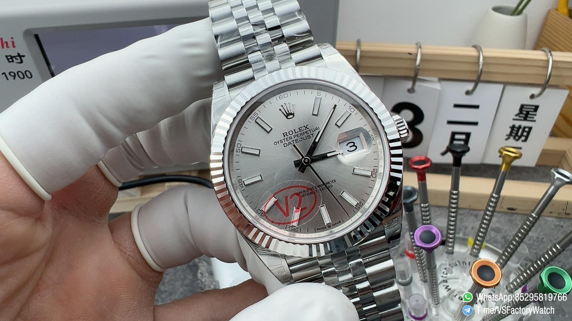 VSF DateJust 41 V2 133g Ref 126334 Silver Dail with Blue Luminous Stick Hour Markers 904L Jubilee Bracelet DanDong 3235 Movement 01 VSF DateJust 41 V2 133g Ref 126334 Silver Dail with Blue Luminous Stick Hour Markers 904L Jubilee Bracelet DanDong 3235 Movement 01